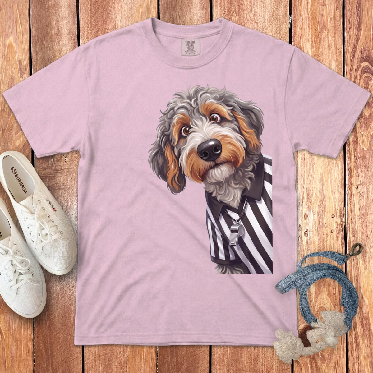 Aussiedoodle Football Referee Signature T-Shirt in Blossom / S by Puppy Jo