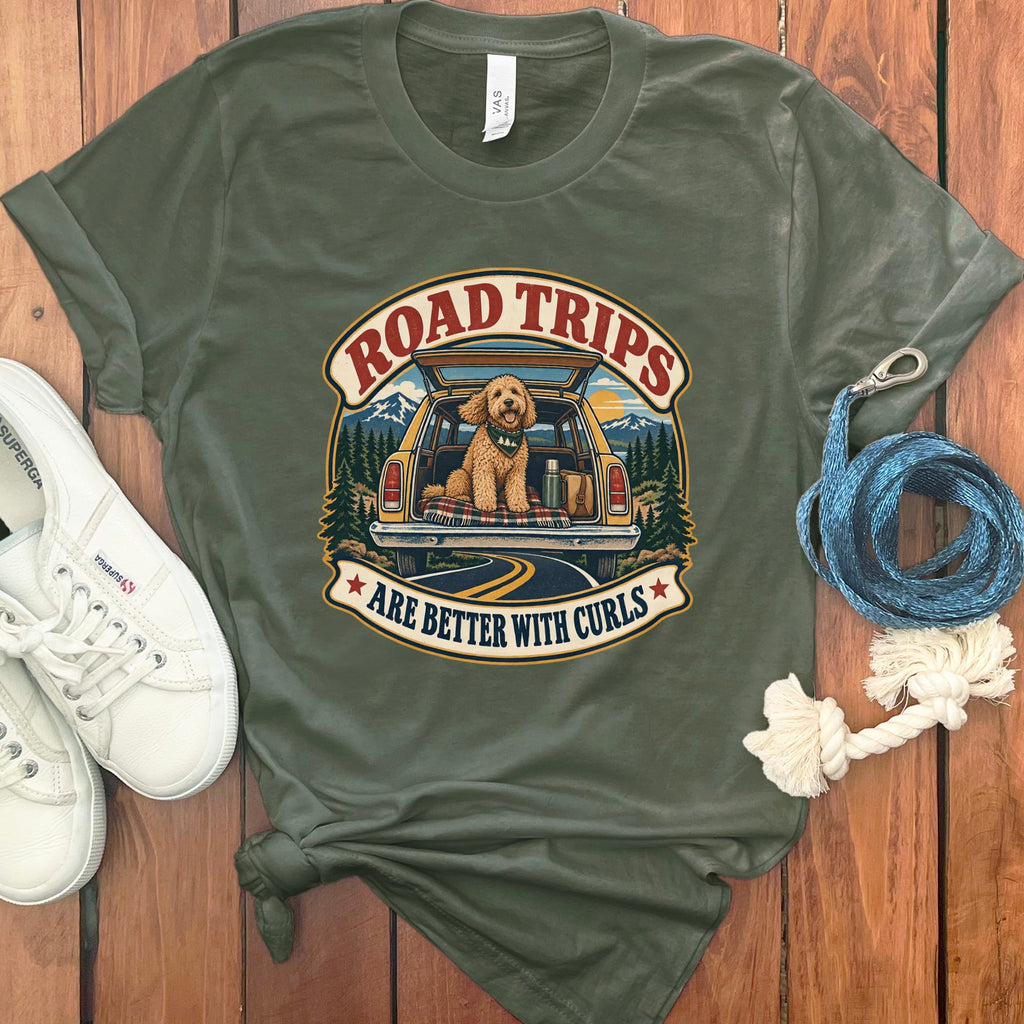 Doodle Road Trips T-Shirt in Military Green / S by Puppy Jo