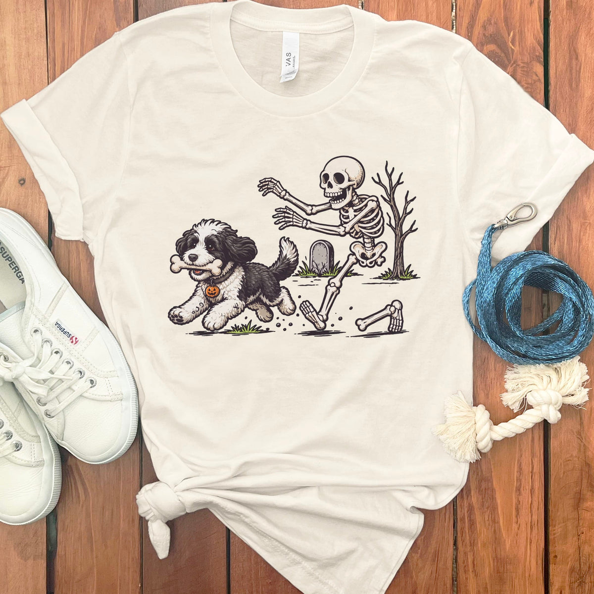 Sheepadoodle Bone Thief T-Shirt in Natural / S by Puppy Jo