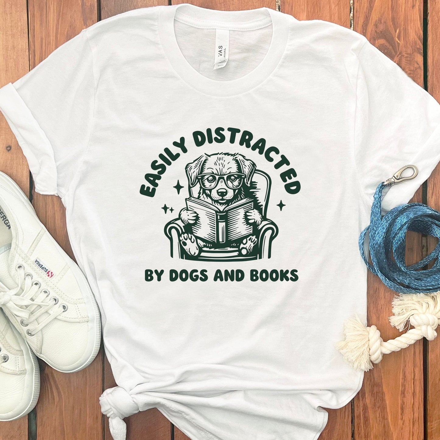 Easily Distracted by Dogs and Books T-shirt product