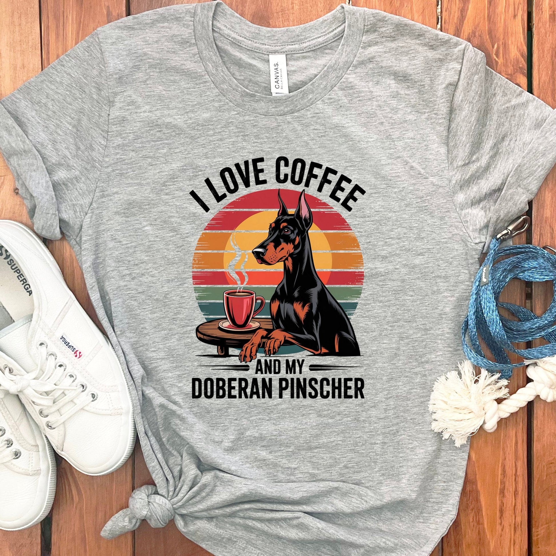 I Love Coffee And My Doberman Pinscher T-Shirt product
