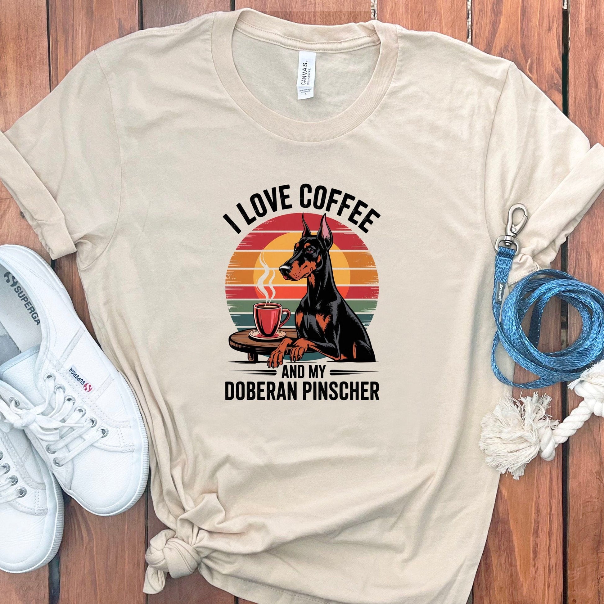I Love Coffee and My Doberan Pinscher T-Shirt product type