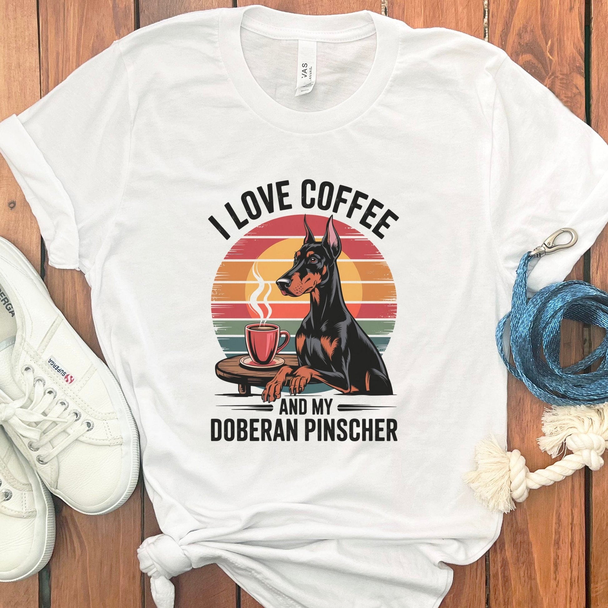 I Love Coffee Doberman Pinscher Graphic Tee product