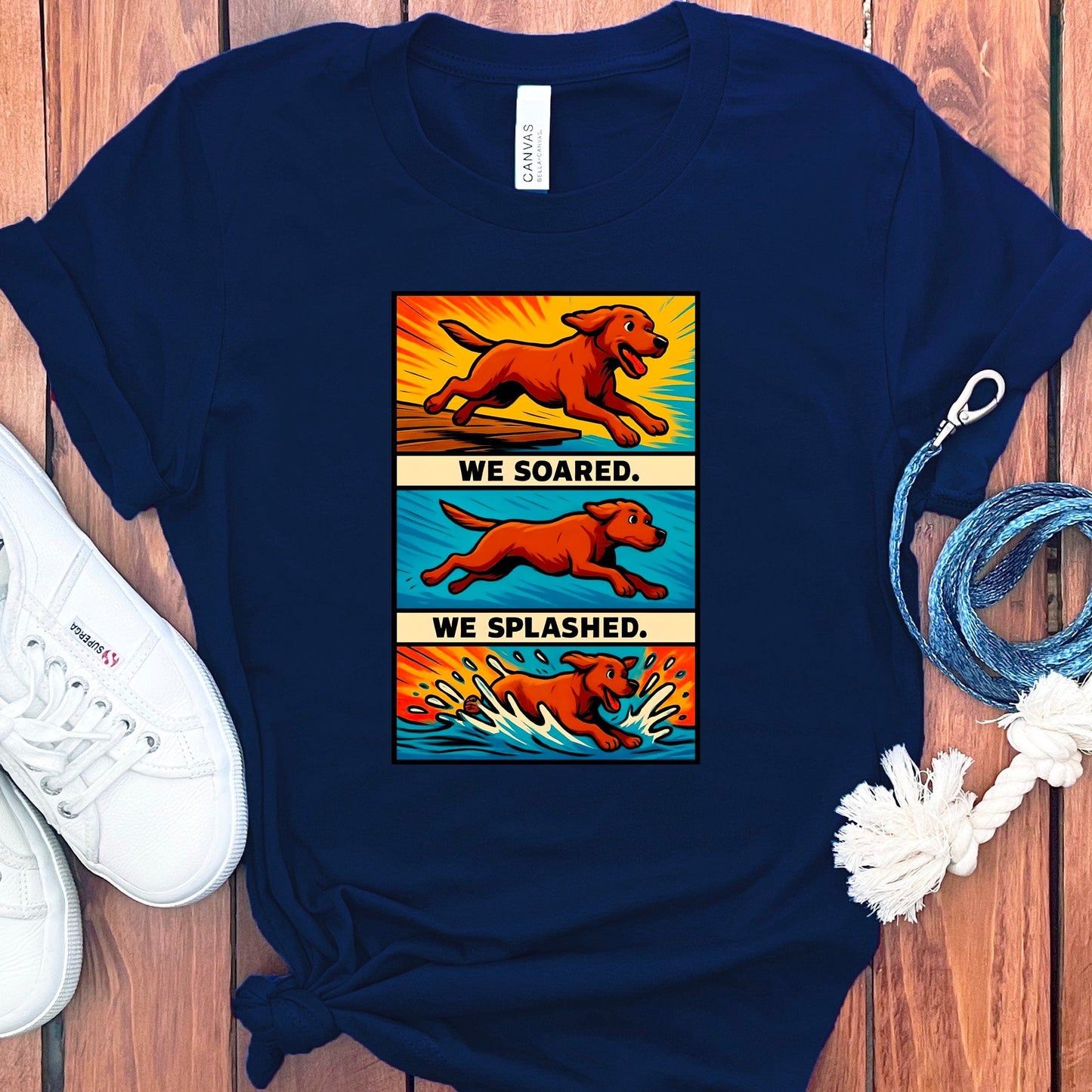 We Soared We Splashed Comic Dog T-Shirt product