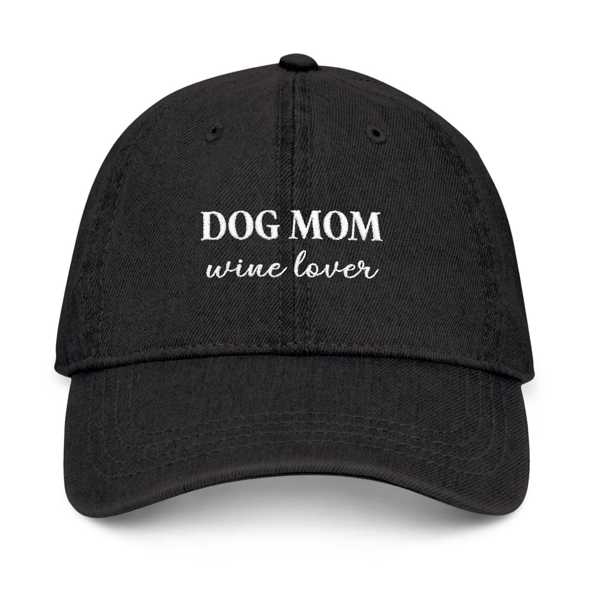 Dog Mom Wine Lover Hat in Black / One size by Puppy Jo