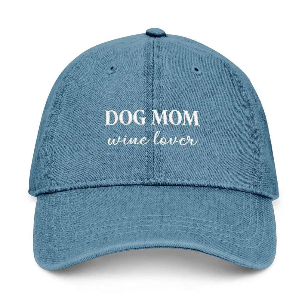 Dog Mom Wine Lover Hat in Blue / One size by Puppy Jo