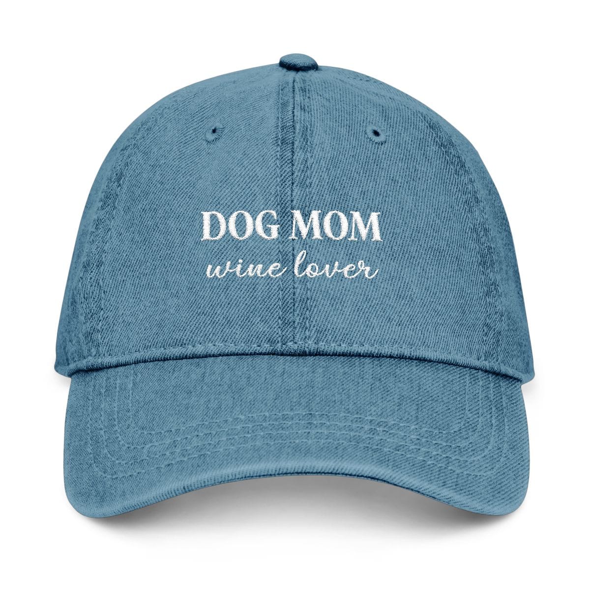 Dog Mom Wine Lover Hat in Blue / One size by Puppy Jo