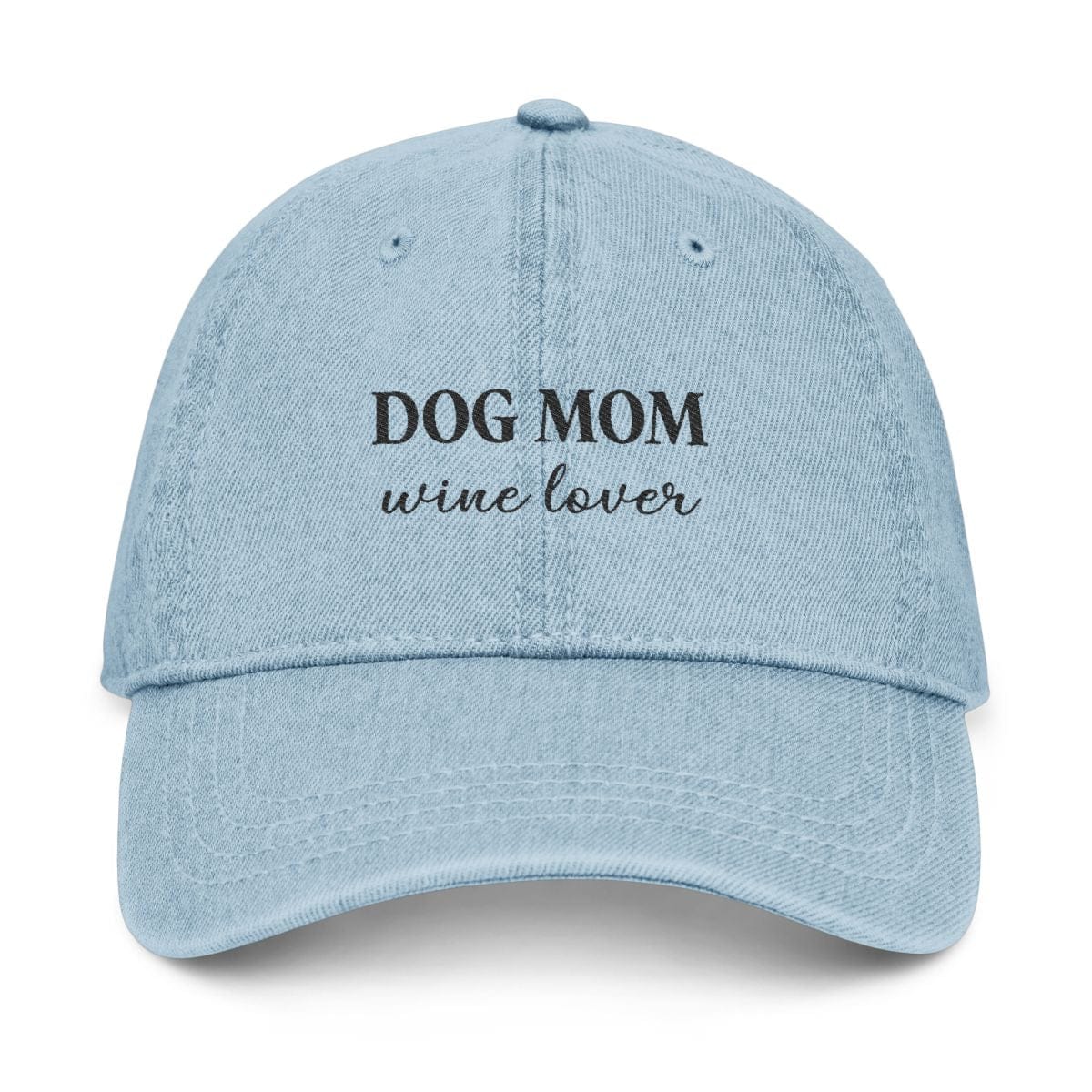 Dog Mom Wine Lover Hat in Light Blue / One size by Puppy Jo