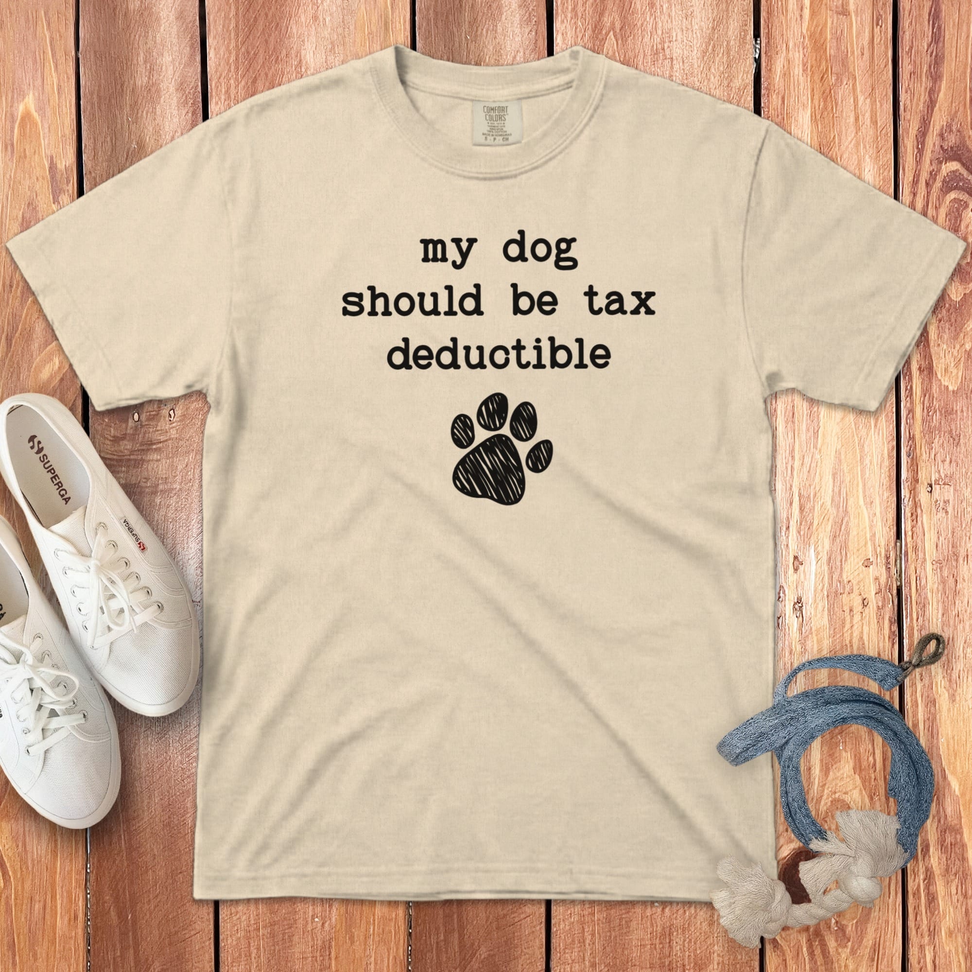 Dog Tax Signature T-Shirt in Ivory / S by Puppy Jo