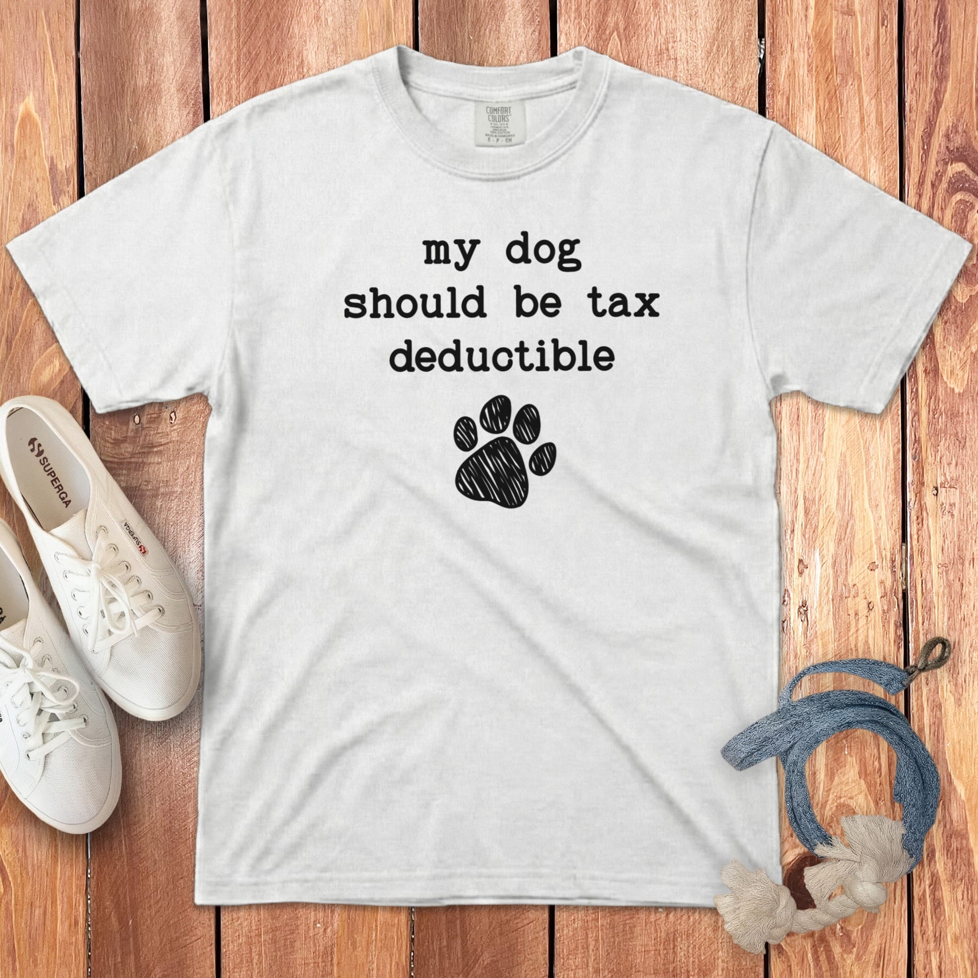 Dog Tax Signature T-Shirt in White / S by Puppy Jo