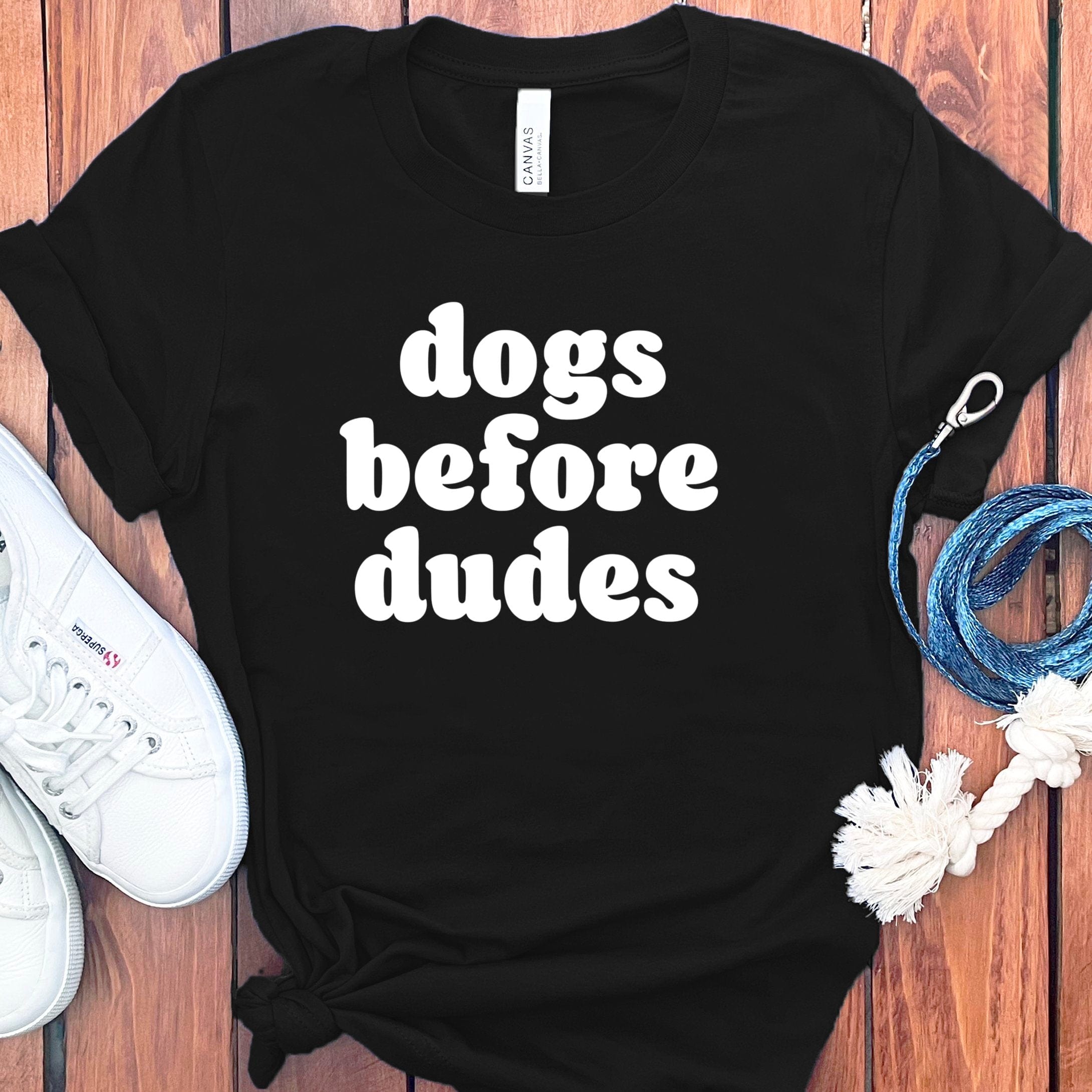 Dogs Before Dudes T-Shirt in Black / S by Puppy Jo