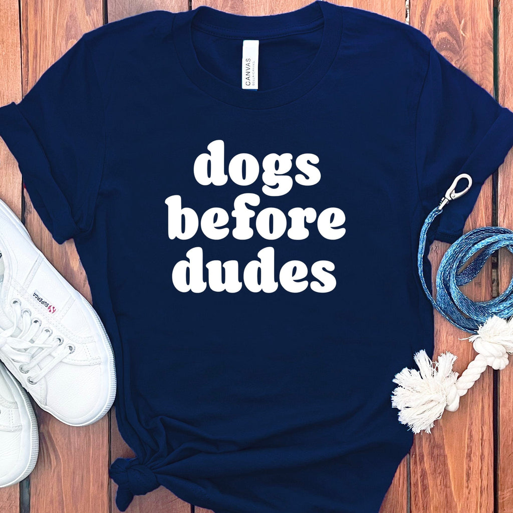 Dogs Before Dudes T-Shirt in Navy / S by Puppy Jo
