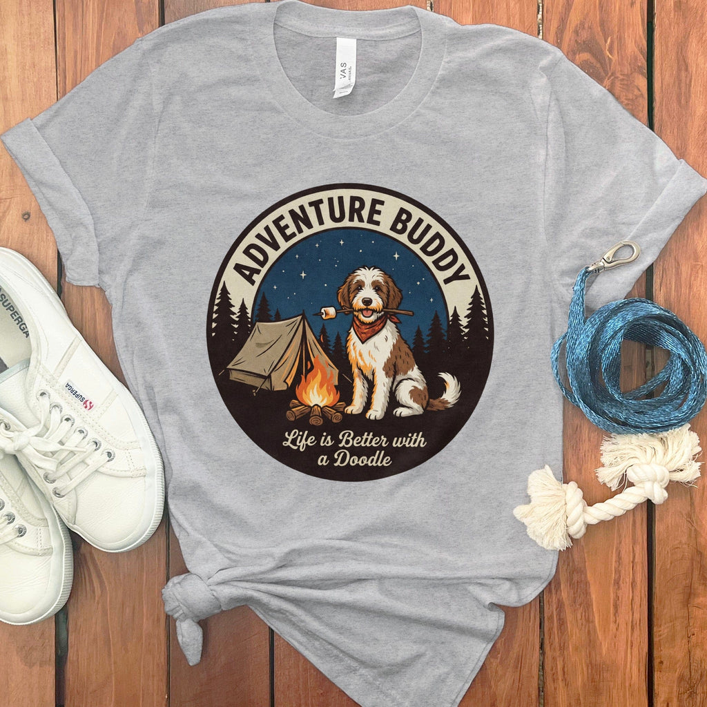 Doodle Adventure T-Shirt in Athletic Heather / S by Puppy Jo