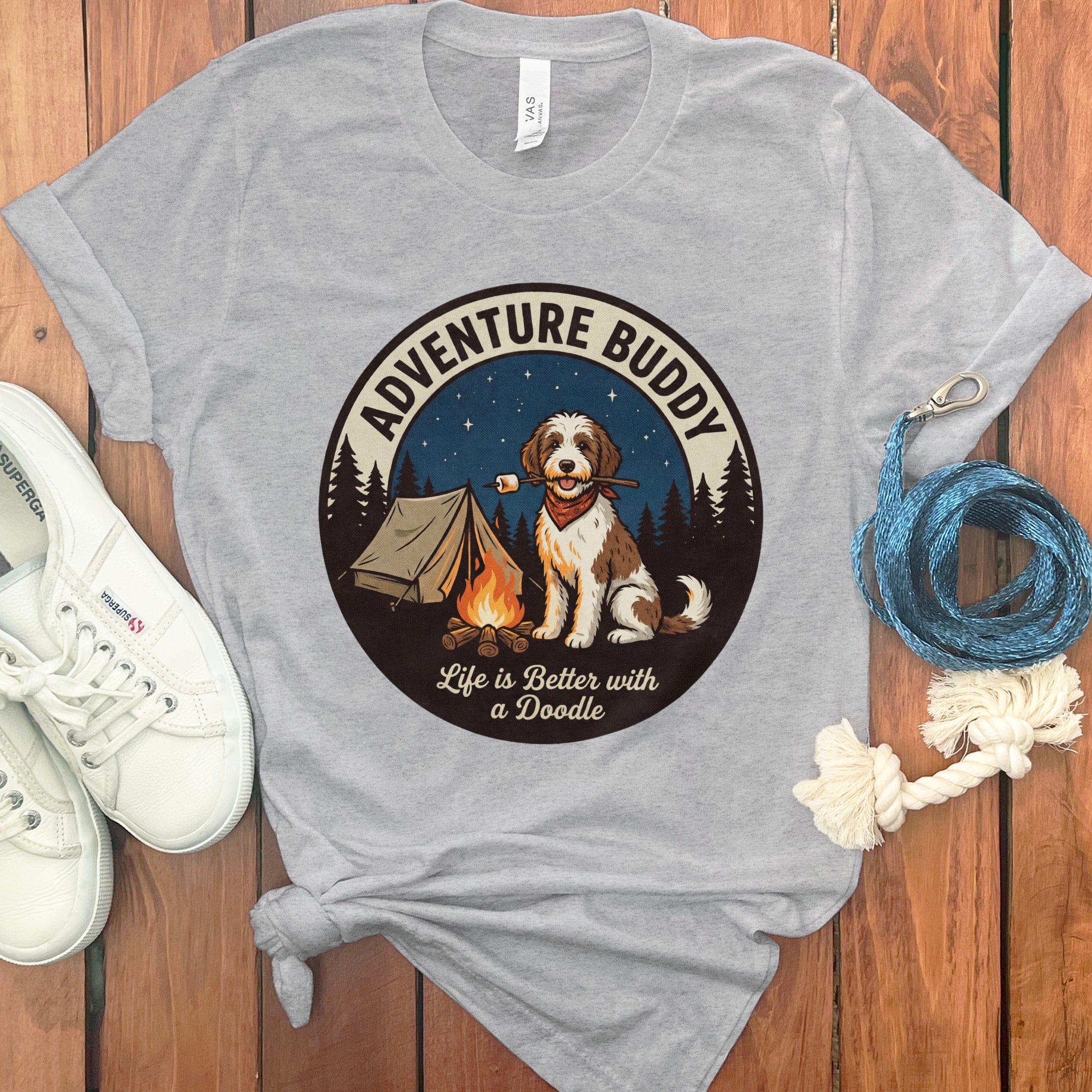 Doodle Adventure T-Shirt in Athletic Heather / S by Puppy Jo
