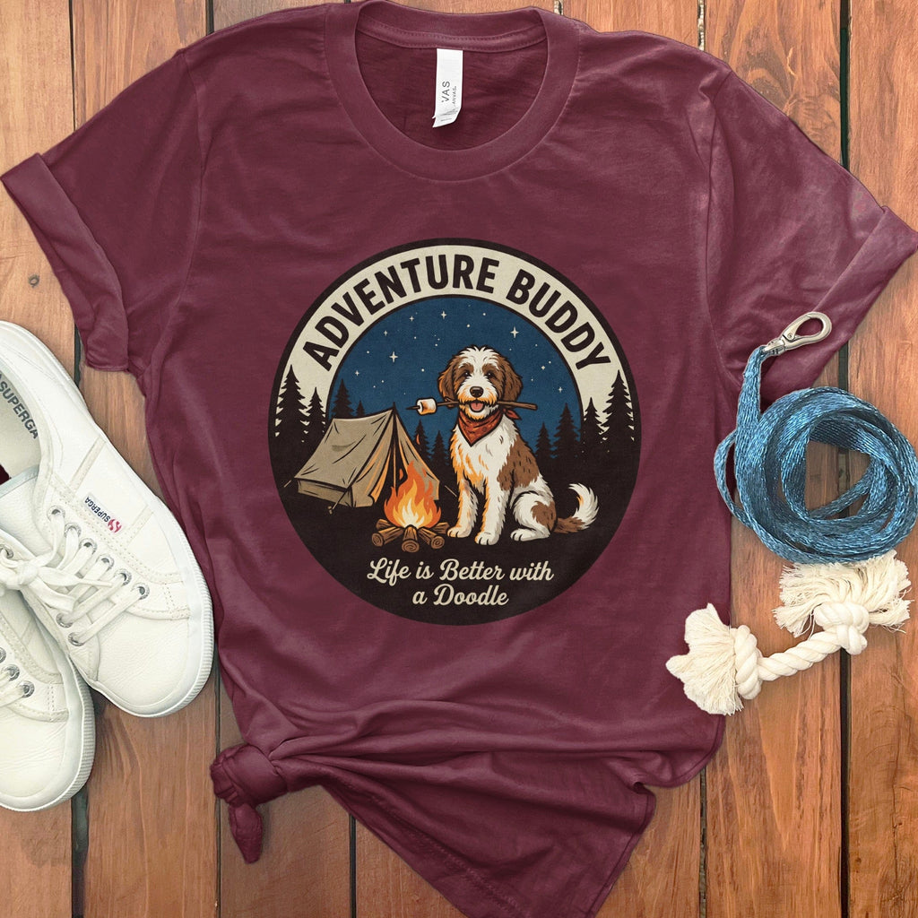Doodle Adventure T-Shirt in Maroon / S by Puppy Jo
