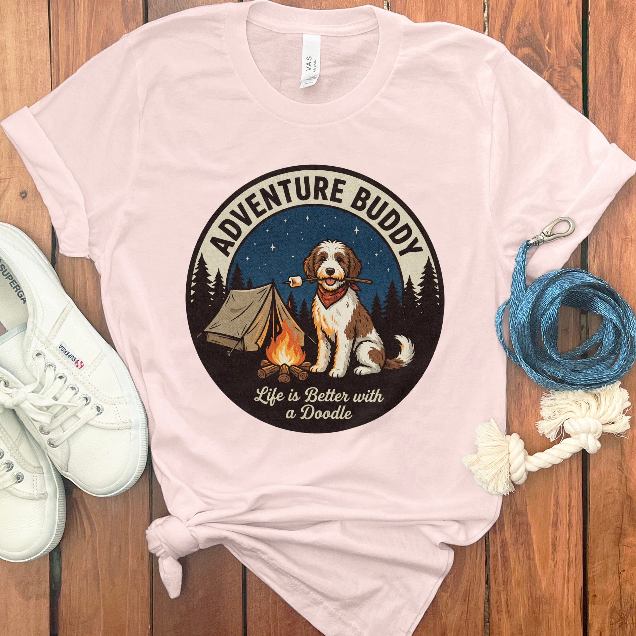 Doodle Adventure T-Shirt in Soft Pink / S by Puppy Jo