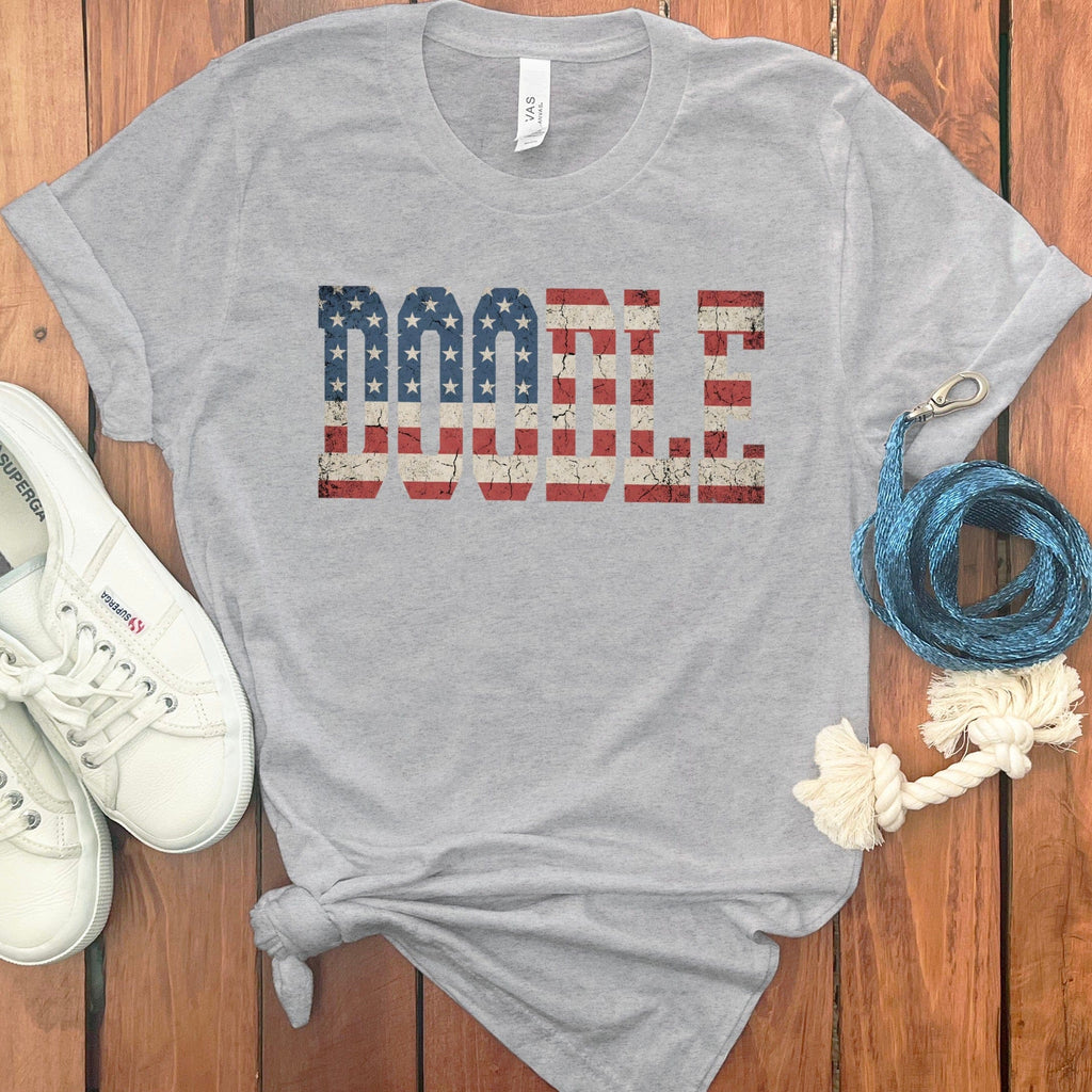 Doodle America T-Shirt in Athletic Heather / S by Puppy Jo