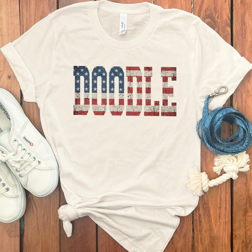Doodle America T-Shirt in Natural / S by Puppy Jo