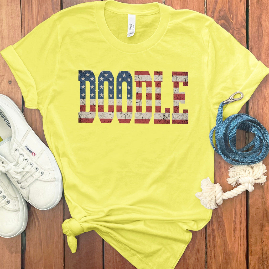 Doodle America T-Shirt in Yellow / S by Puppy Jo