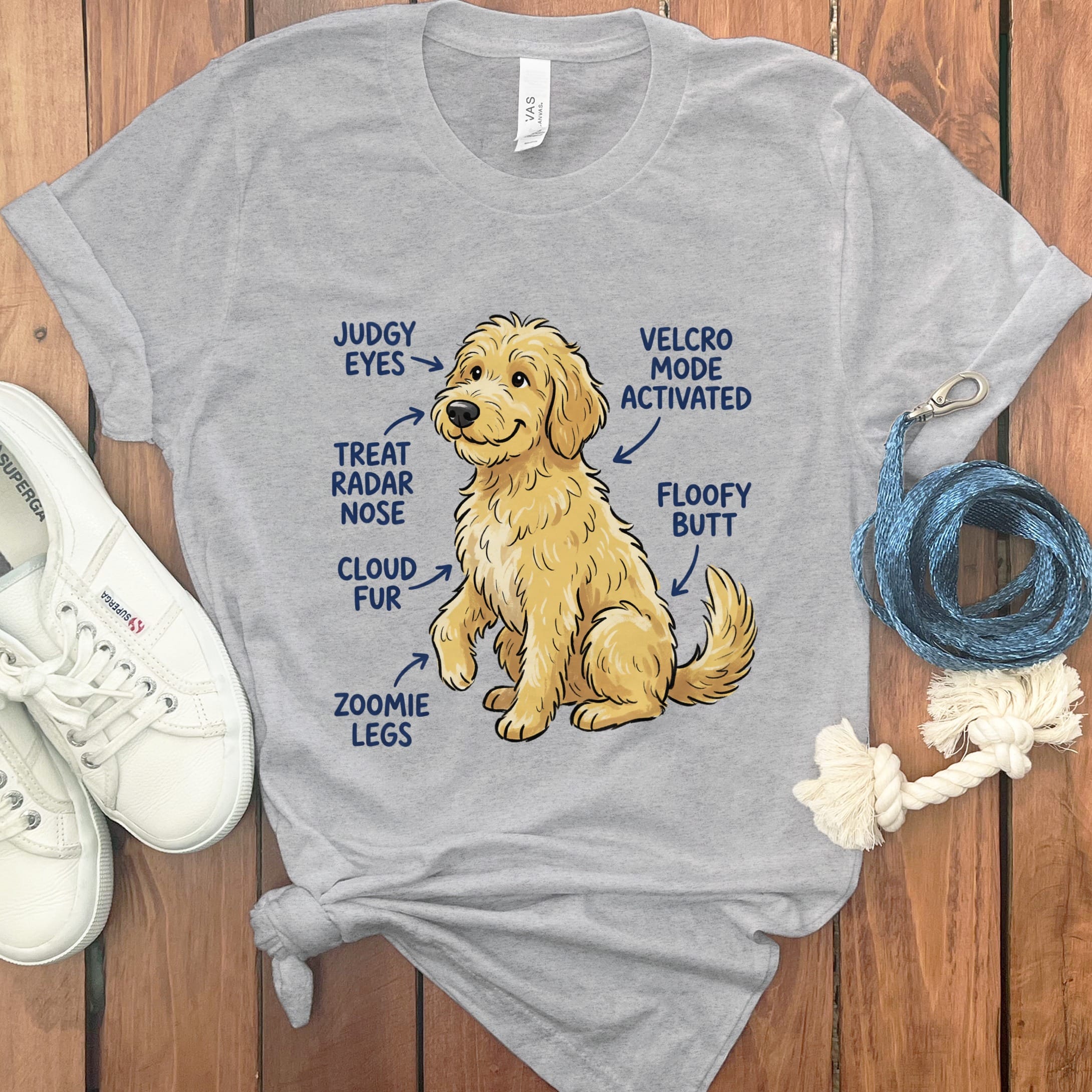 Doodle Anatomy T-Shirt in Athletic Heather / S by Puppy Jo