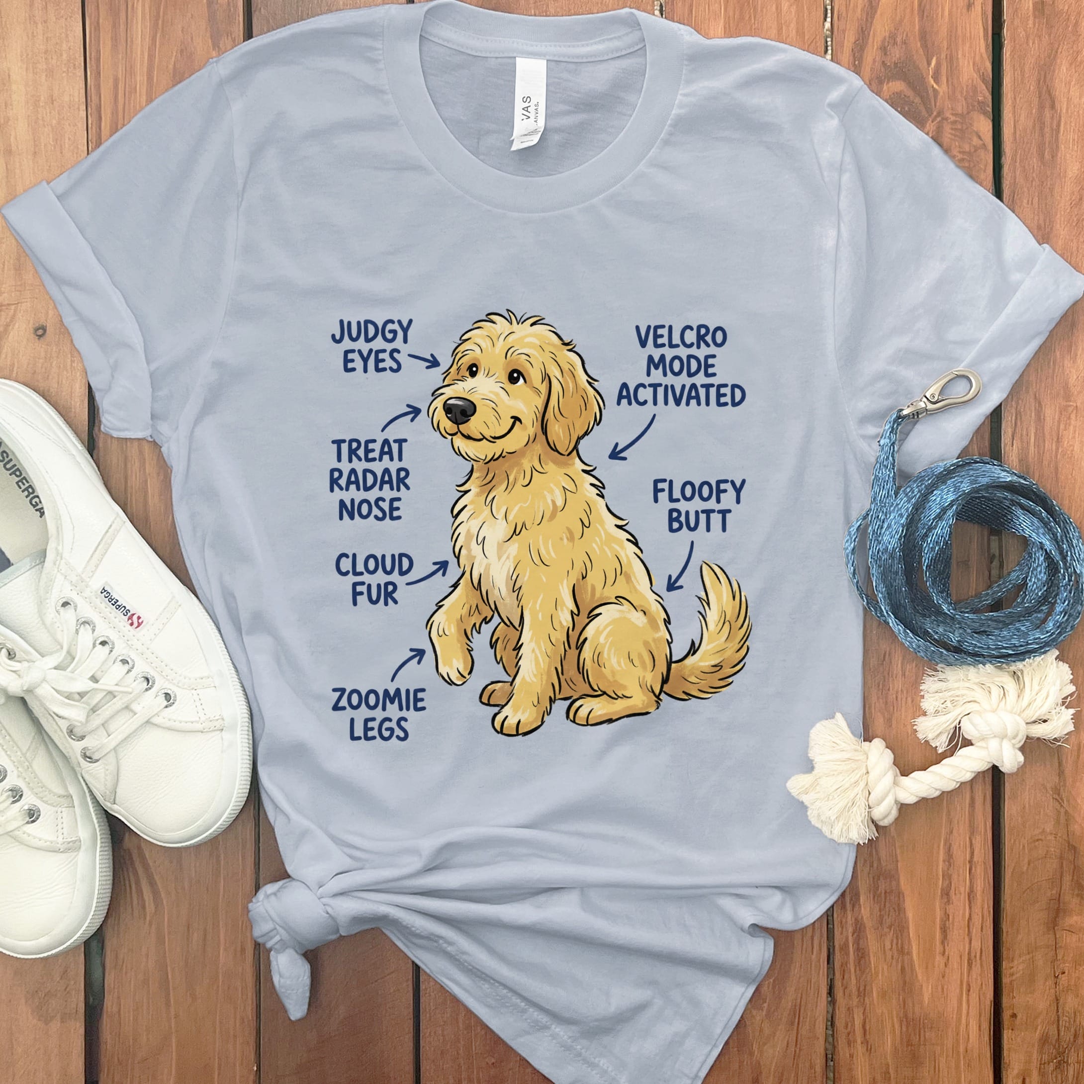 Doodle Anatomy T-Shirt in Light Blue / S by Puppy Jo