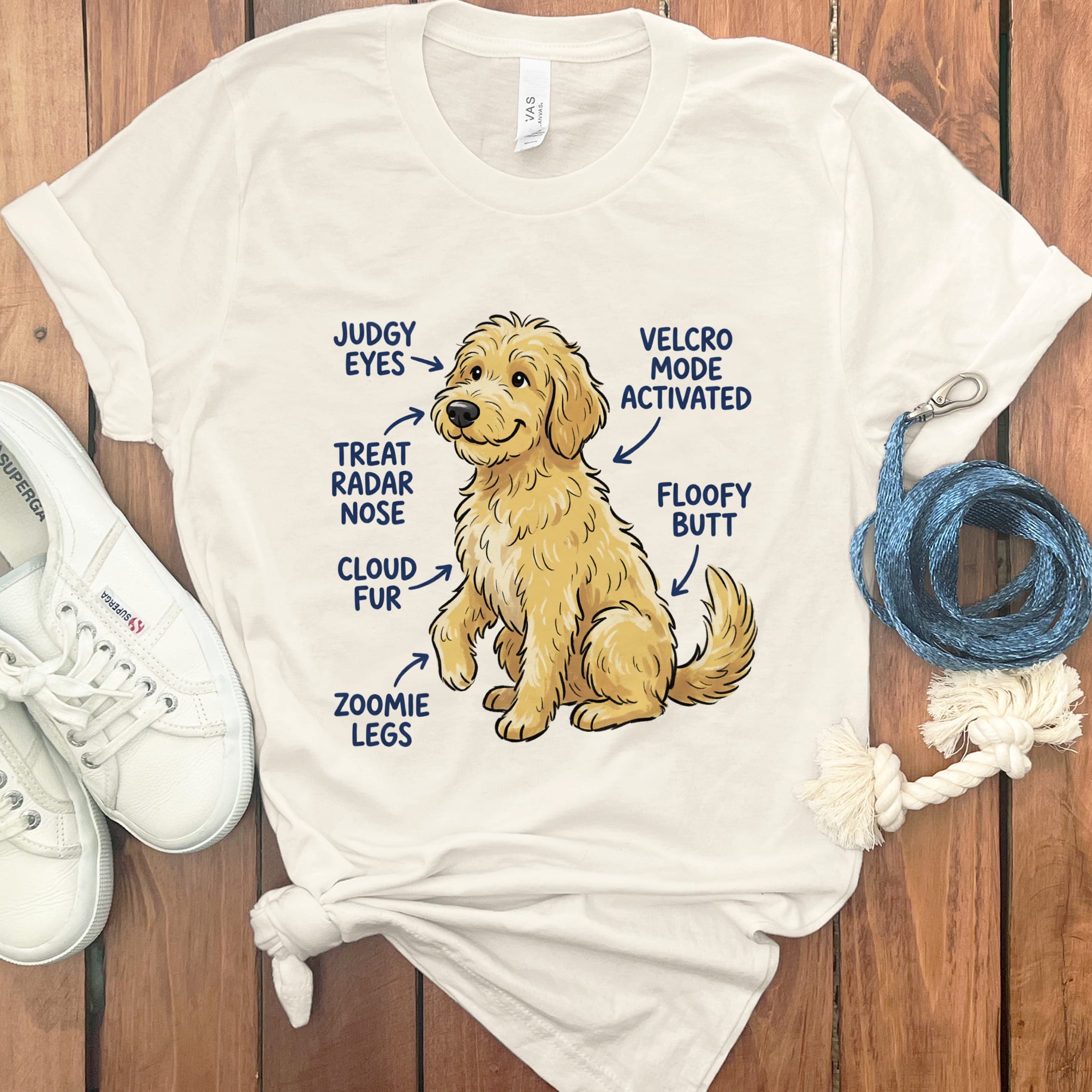 Doodle Anatomy T-Shirt in Natural / S by Puppy Jo