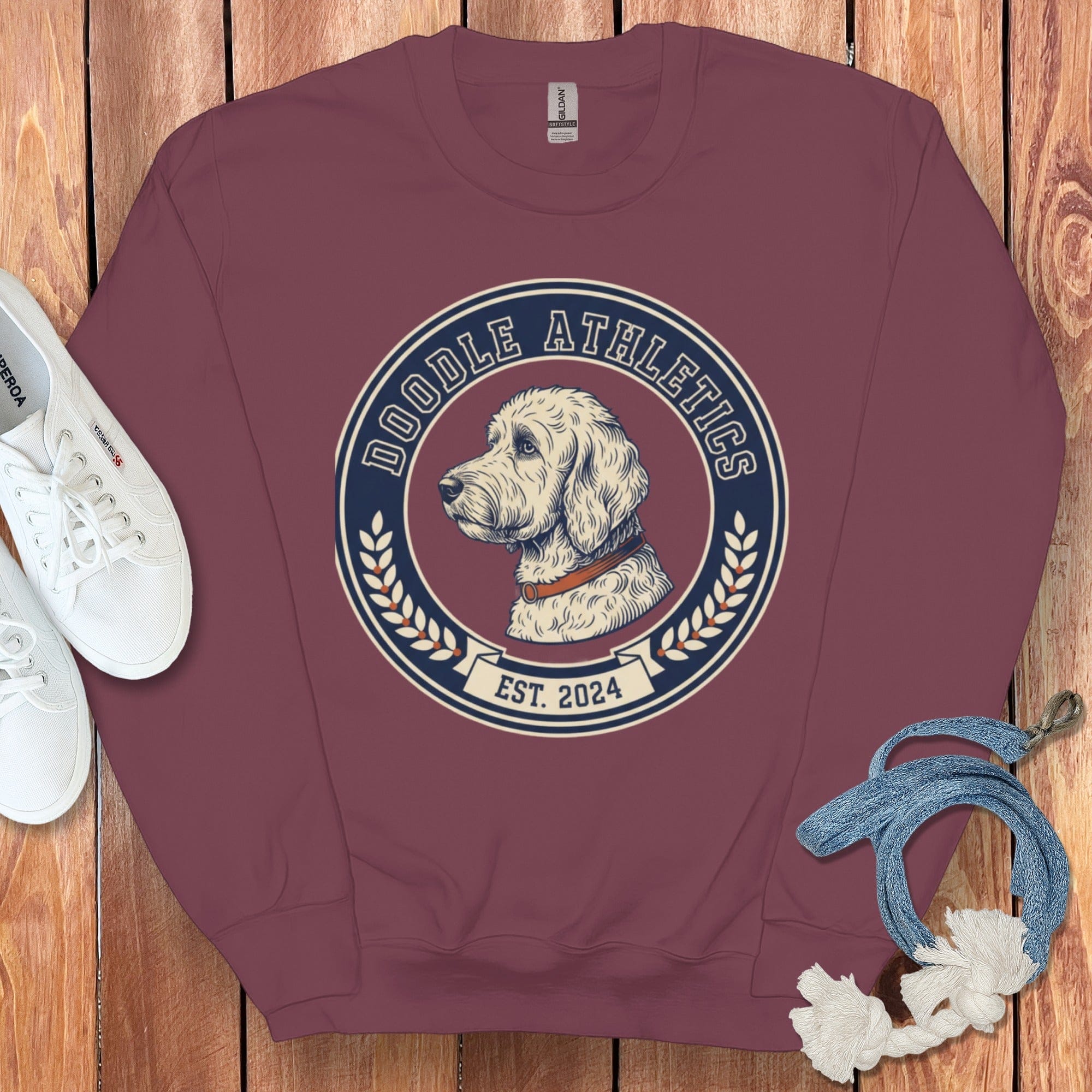 Doodle Athletics Sweatshirt in Maroon / S by Puppy Jo