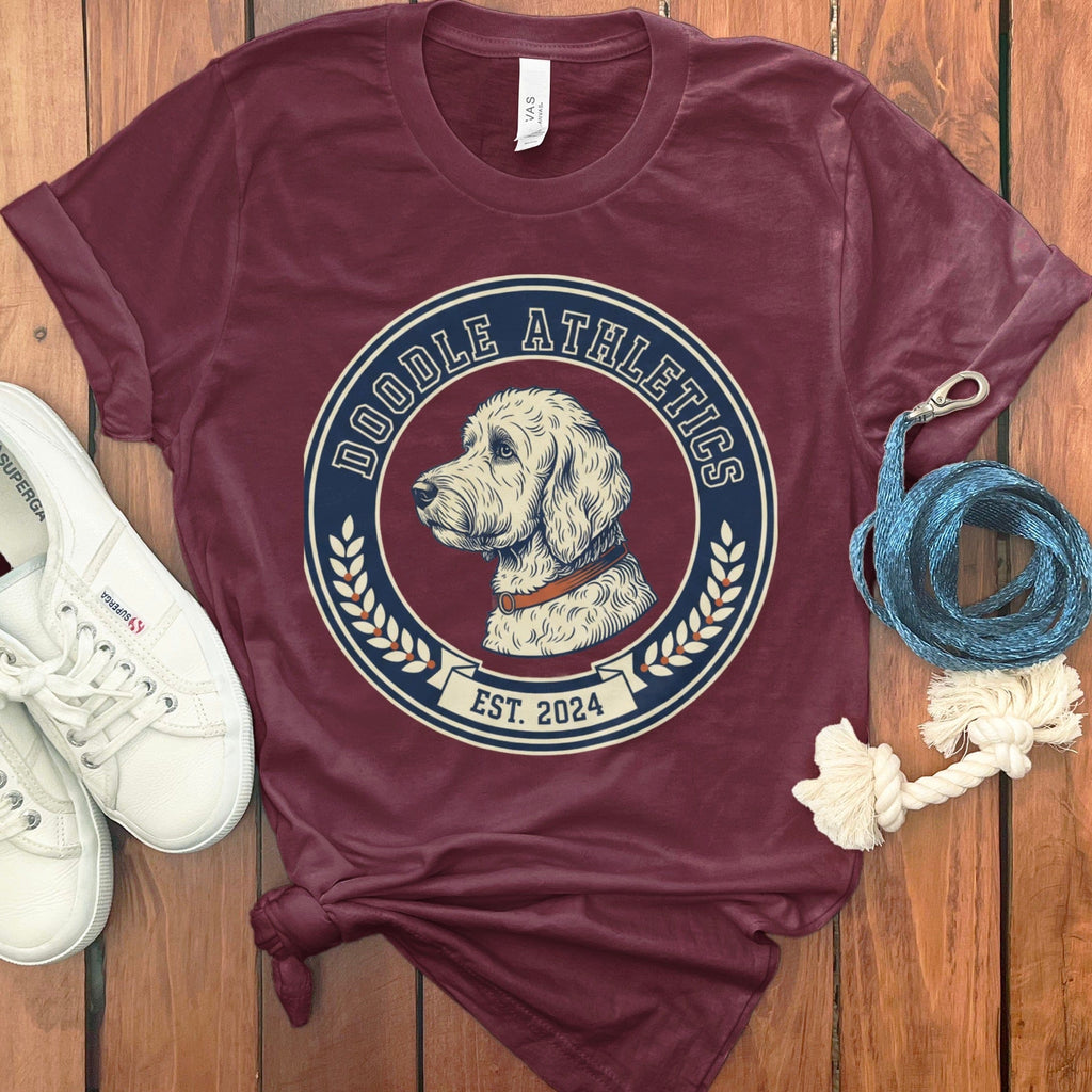 Doodle Athletics T-Shirt in Maroon / S by Puppy Jo