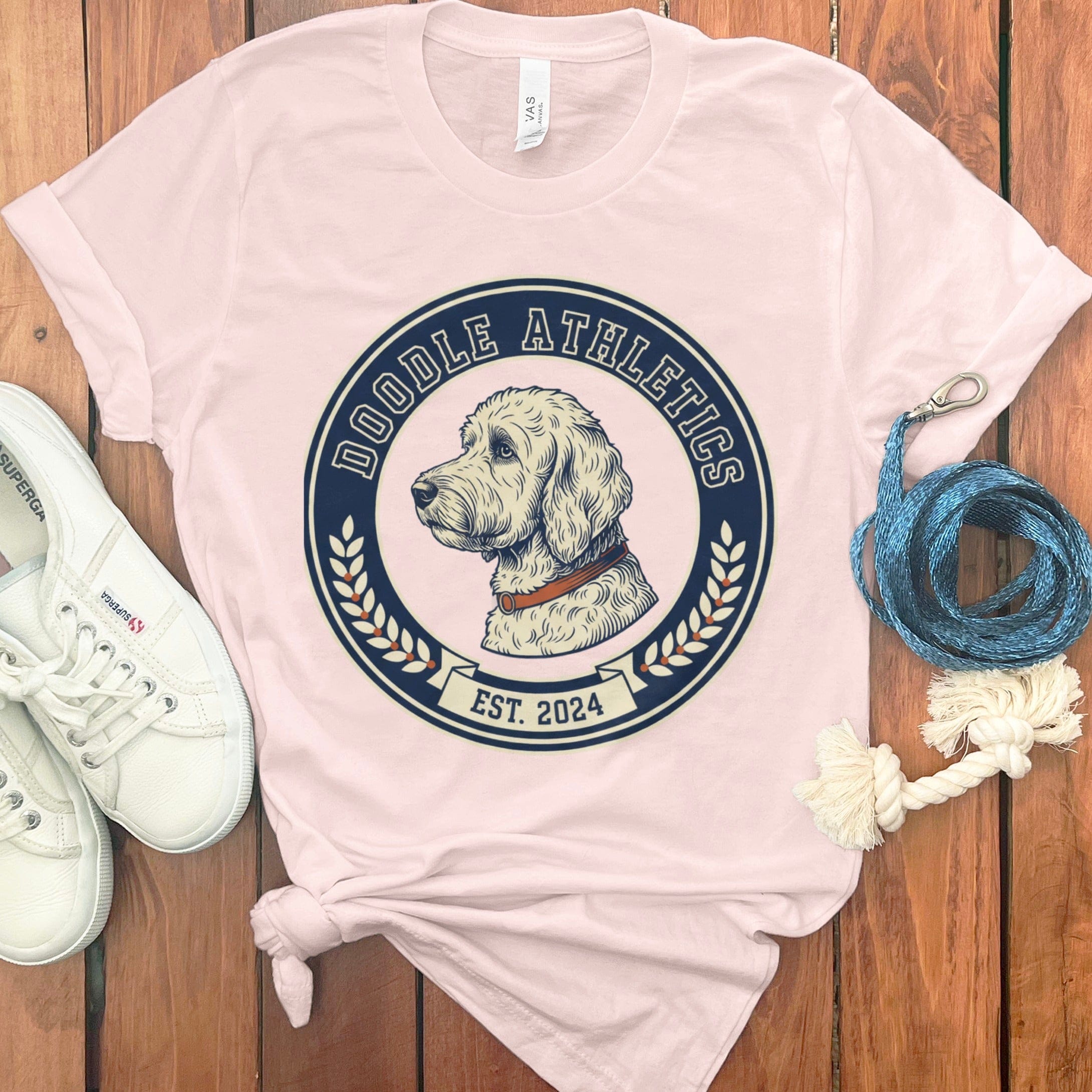 Doodle Athletics T-Shirt in Soft Pink / S by Puppy Jo