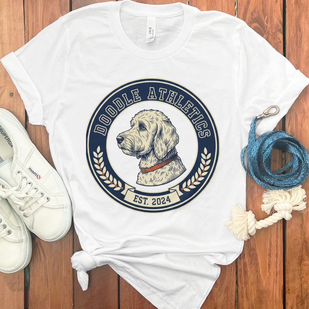 Doodle Athletics T-Shirt in White / S by Puppy Jo