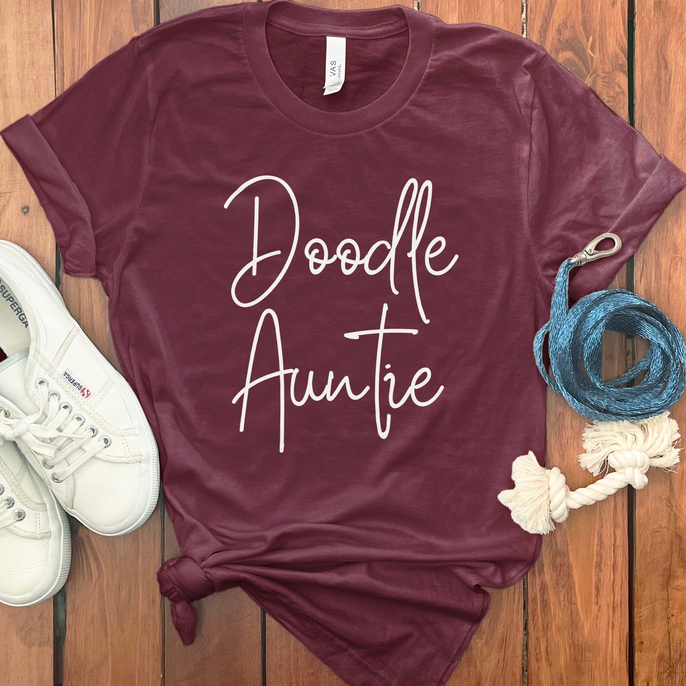 Doodle Auntie T-Shirt in Maroon / S by Puppy Jo