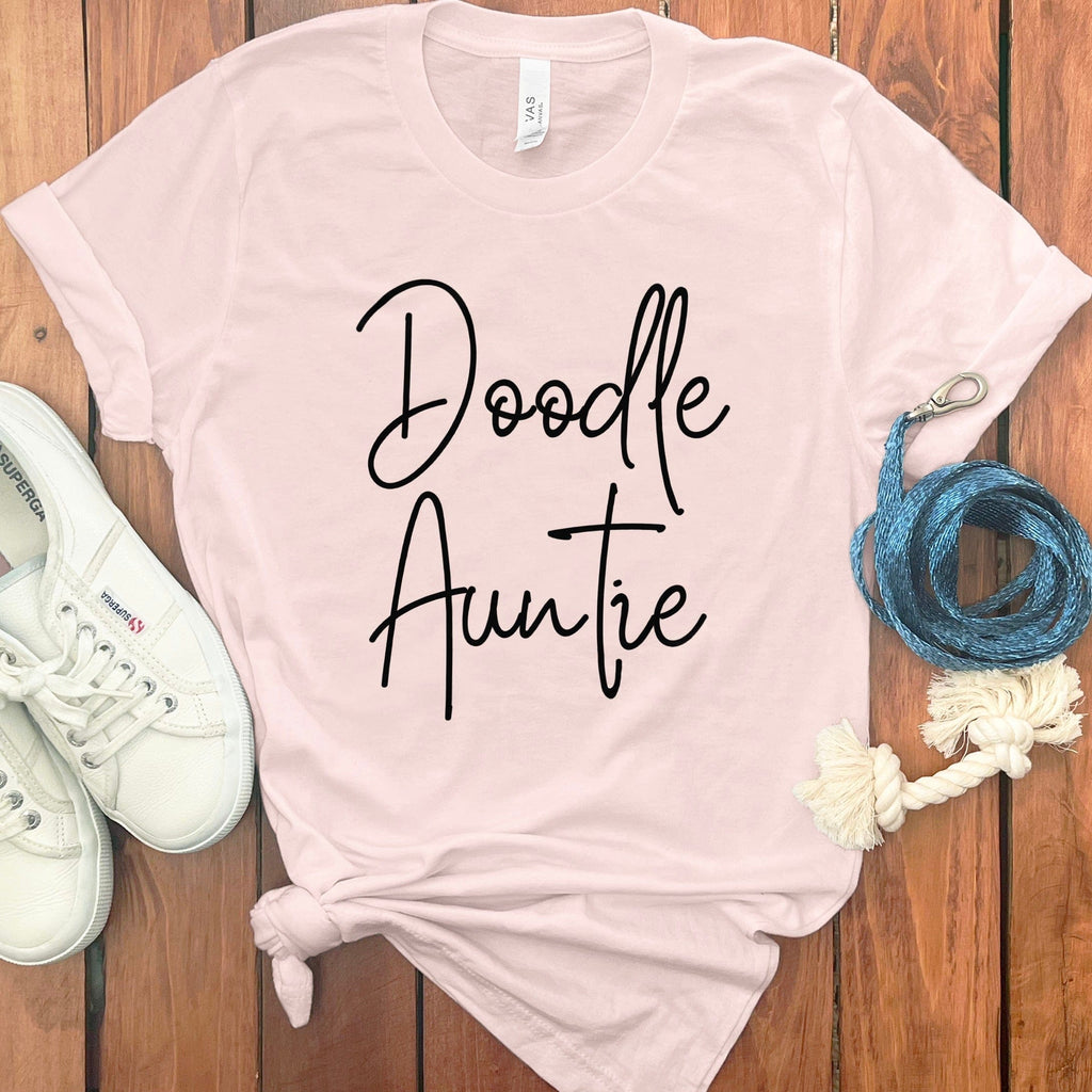 Doodle Auntie T-Shirt in Soft Pink / S by Puppy Jo