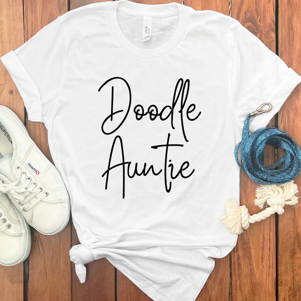 Doodle Auntie T-Shirt in White / S by Puppy Jo