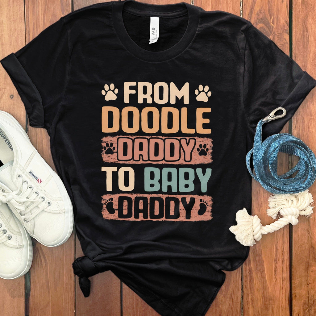 Doodle Baby Daddy T-Shirt in Black / S by Puppy Jo