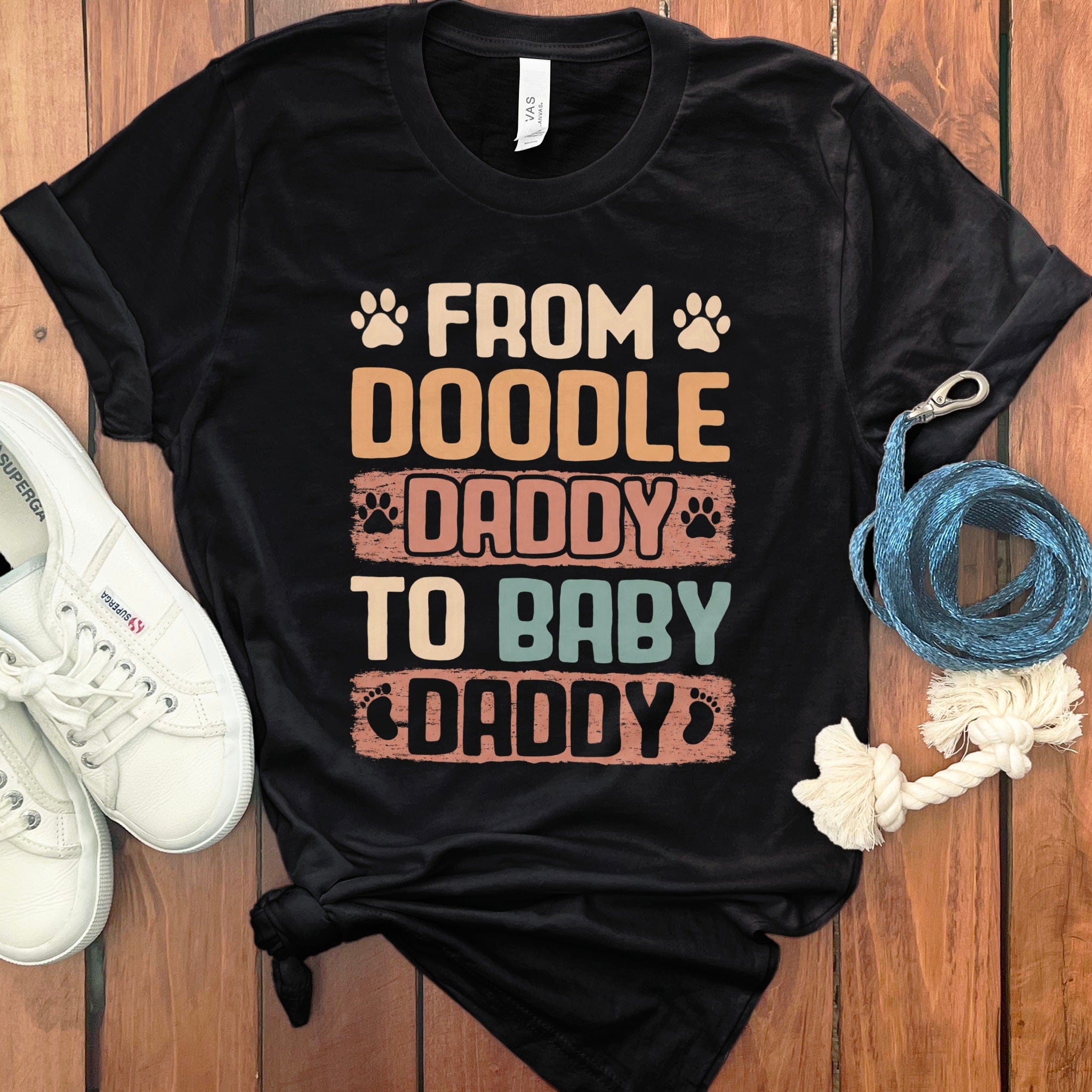 Doodle Baby Daddy T-Shirt in Black / S by Puppy Jo