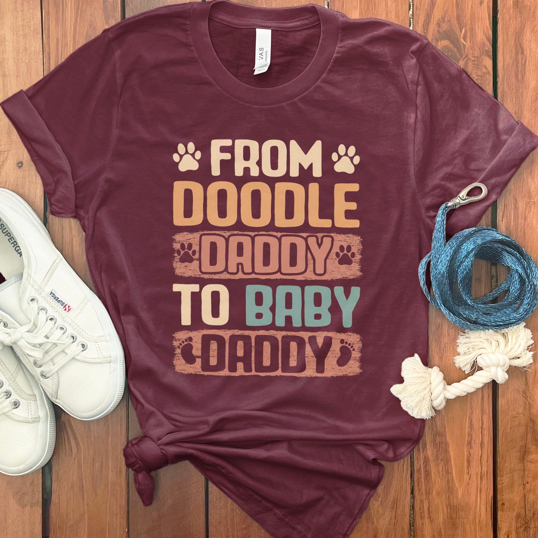 Doodle Baby Daddy T-Shirt in Maroon / S by Puppy Jo