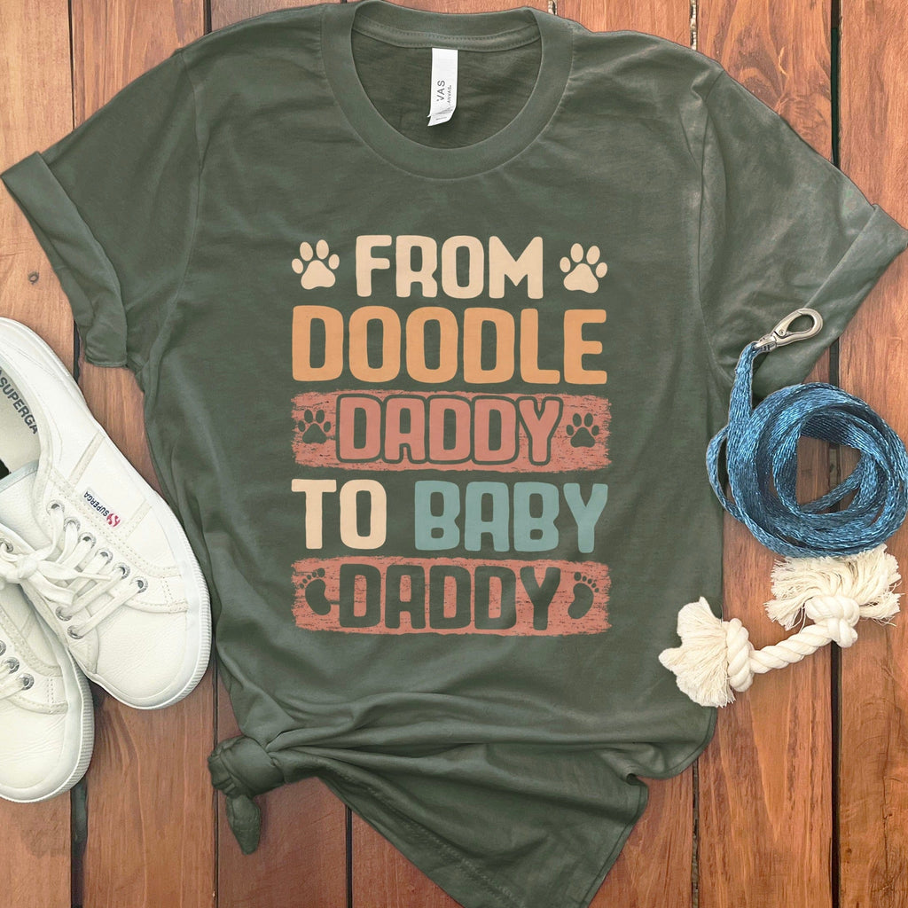 Doodle Baby Daddy T-Shirt in Military Green / S by Puppy Jo