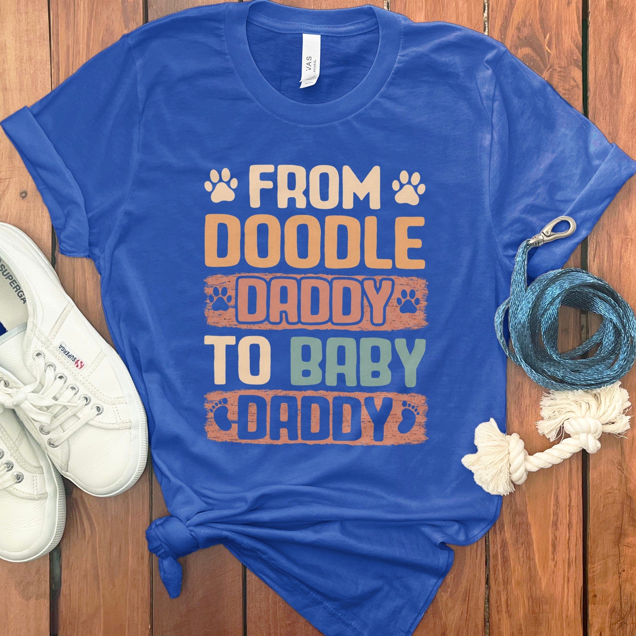 Doodle Baby Daddy T-Shirt in True Royal / S by Puppy Jo
