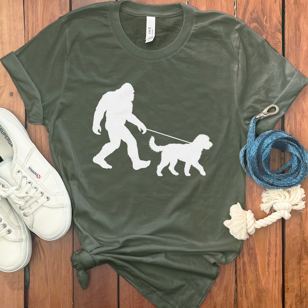Doodle Bigfoot T-Shirt in Military Green / S by Puppy Jo
