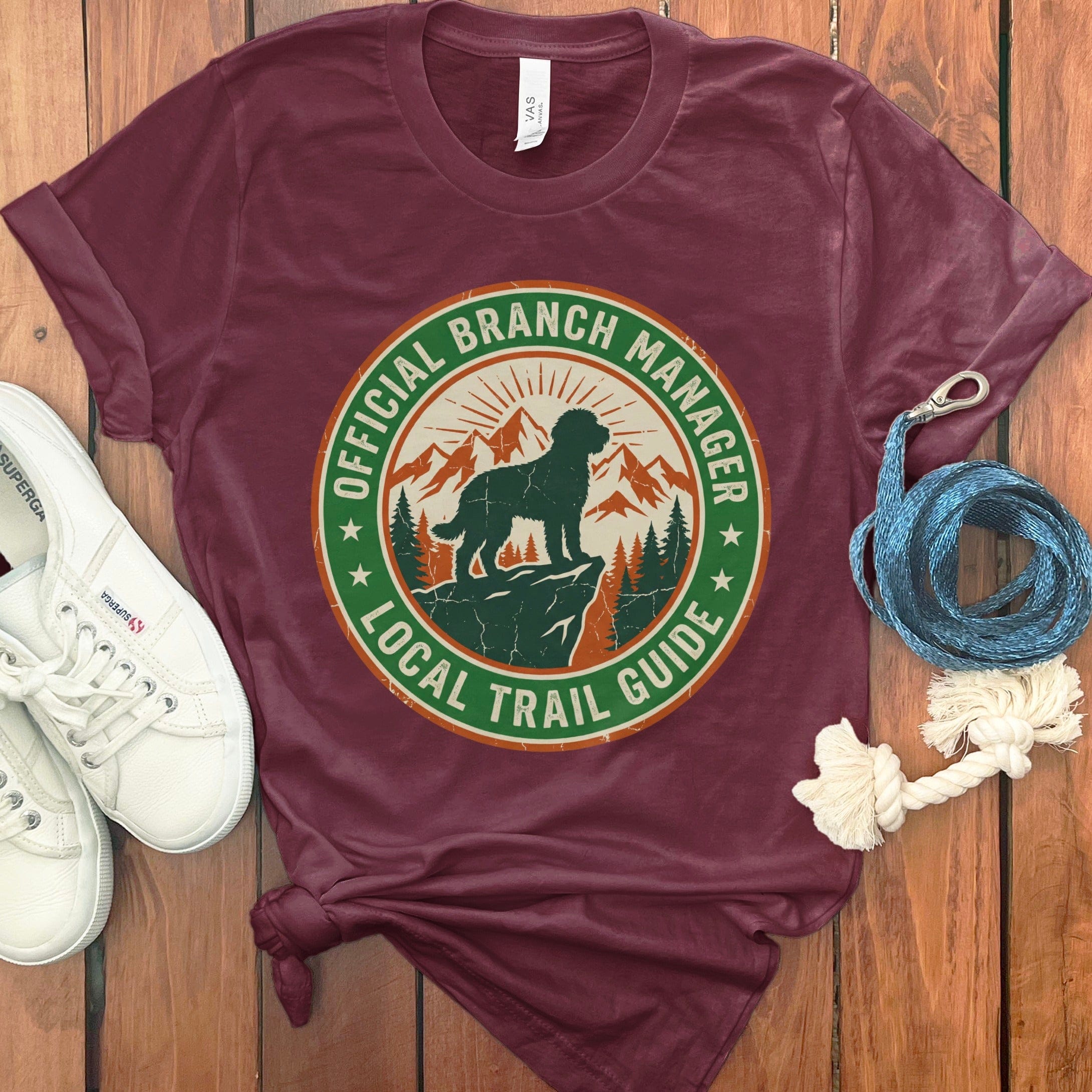 Doodle Branch Manager T-Shirt in Maroon / S by Puppy Jo
