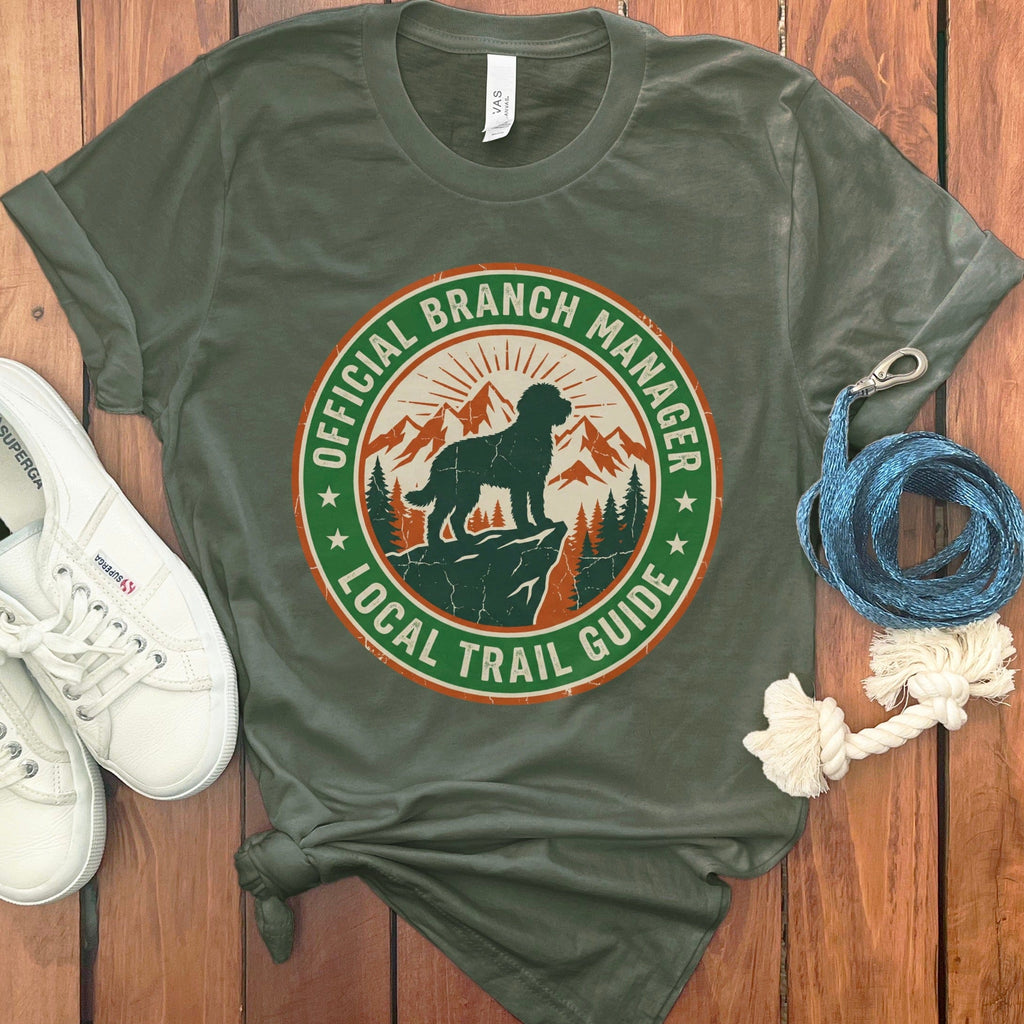 Doodle Branch Manager T-Shirt in Military Green / S by Puppy Jo