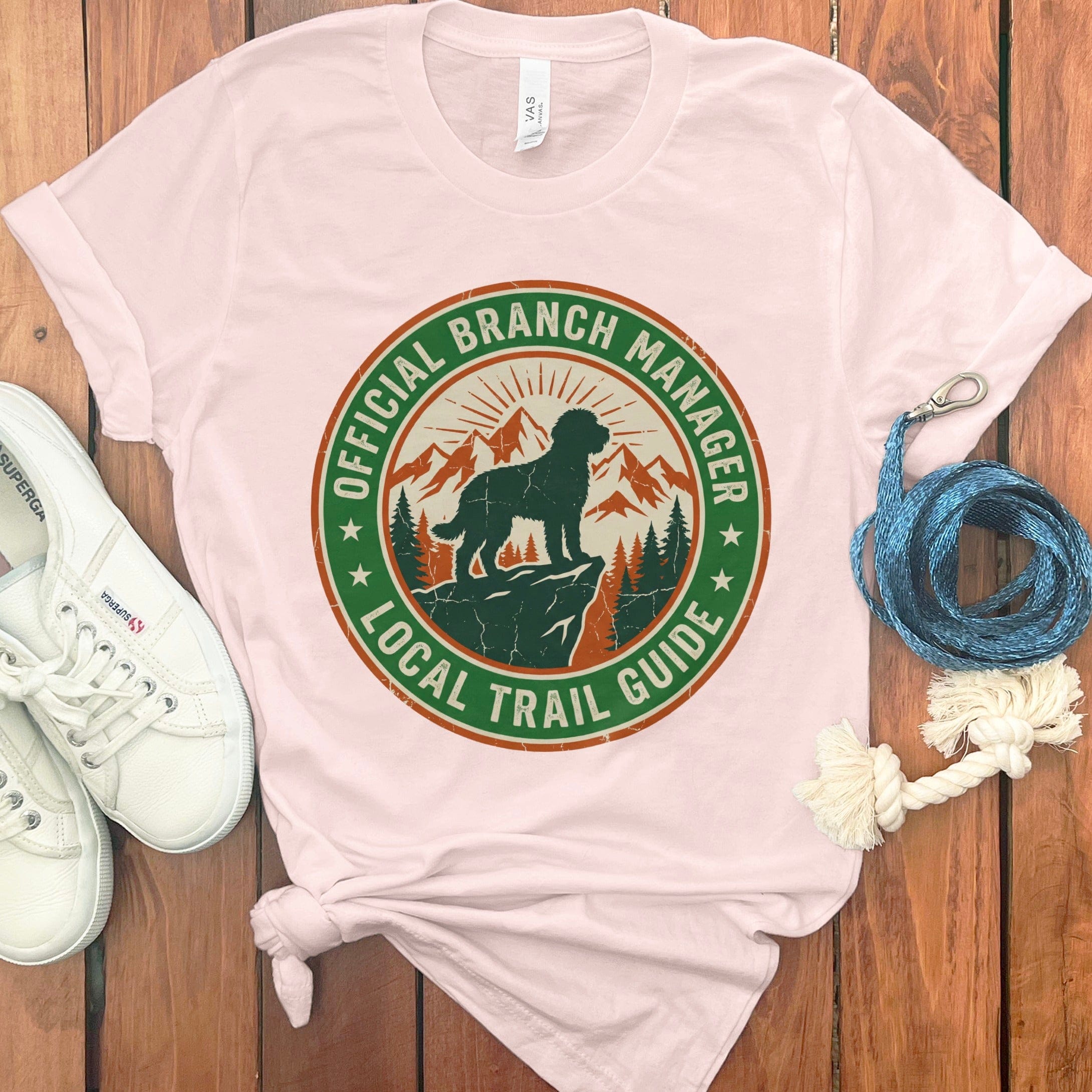 Doodle Branch Manager T-Shirt in Soft Pink / S by Puppy Jo