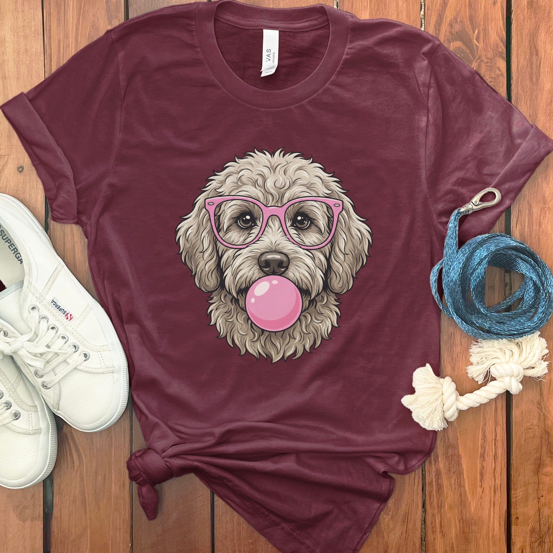 Doodle Bubblegum T-Shirt in Maroon / S by Puppy Jo