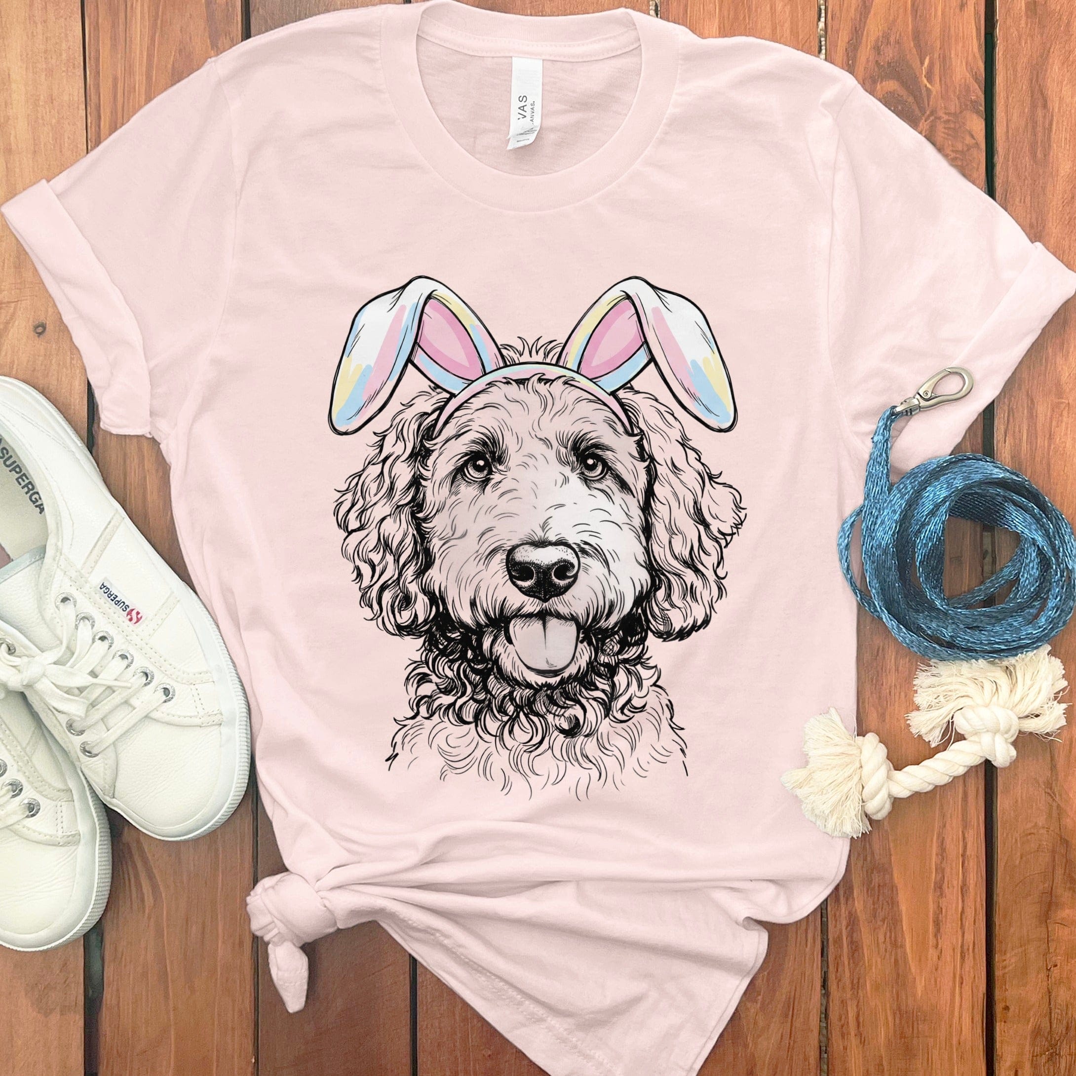 Doodle Bunny T-Shirt in Soft Pink / S by Puppy Jo