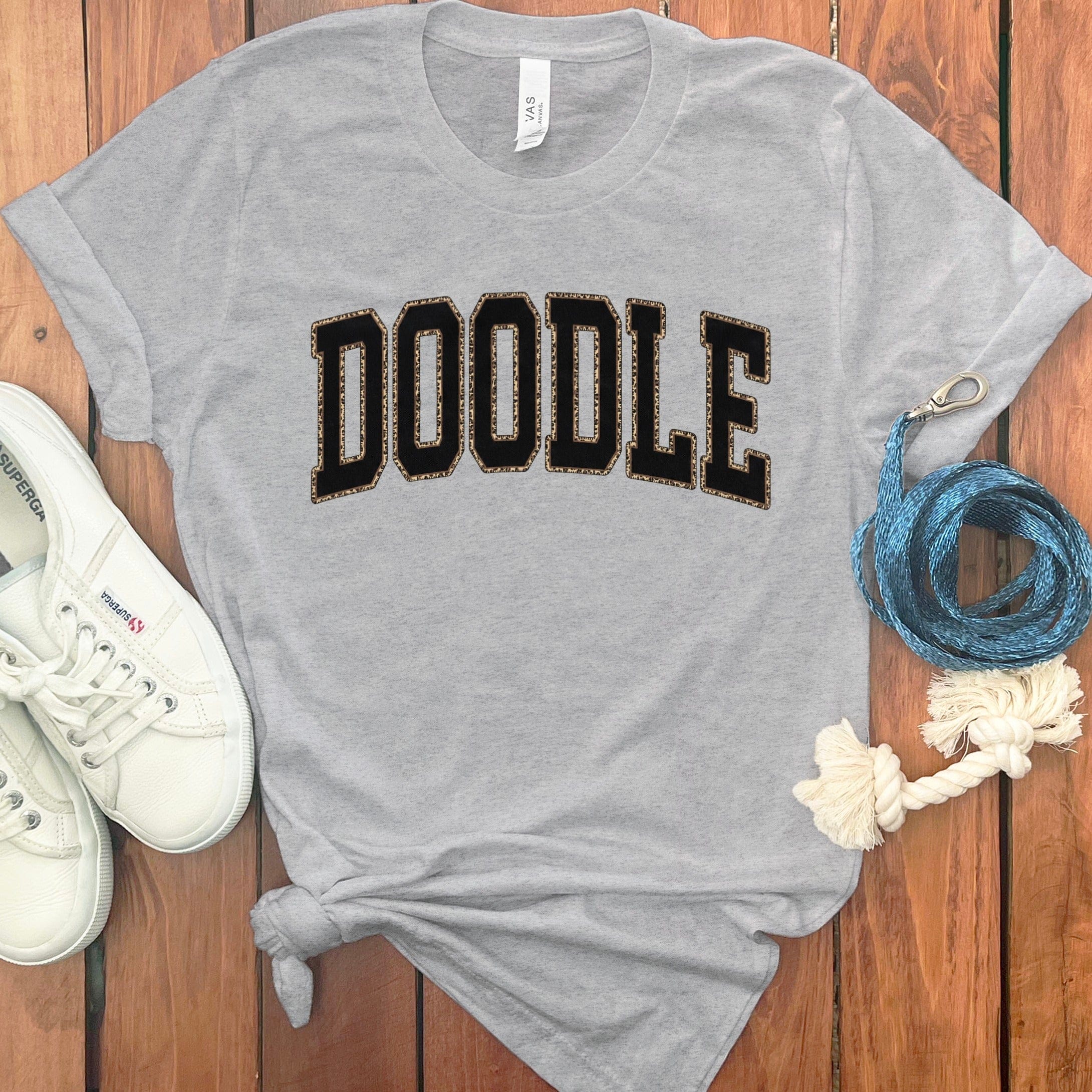 Doodle Collegiate T-Shirt in Athletic Heather / S by Puppy Jo