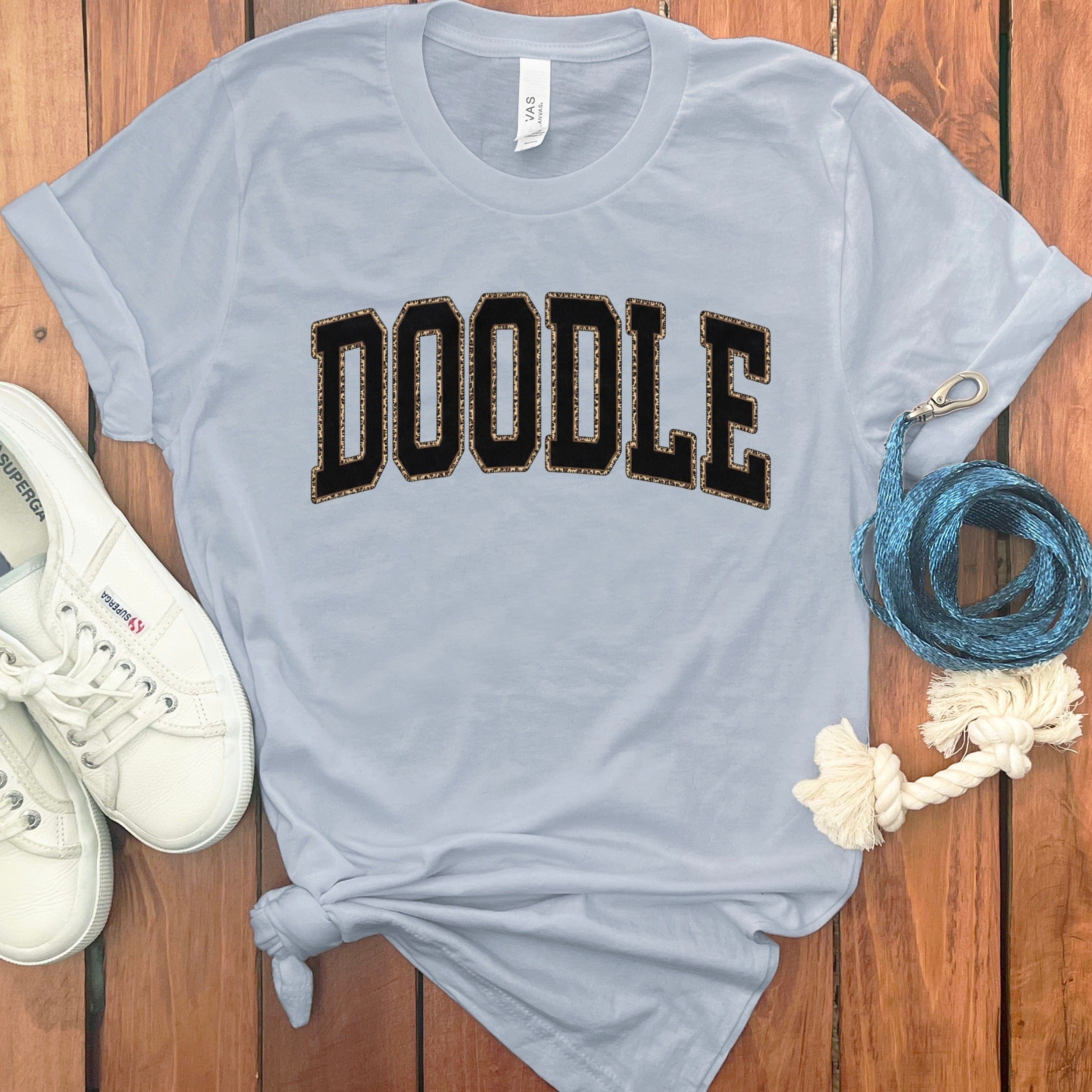 Doodle Collegiate T-Shirt in Light Blue / S by Puppy Jo