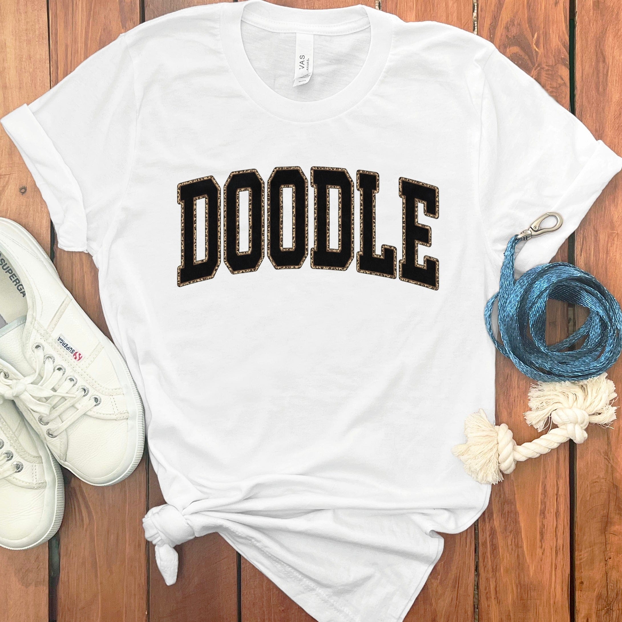 Doodle Collegiate T-Shirt in White / S by Puppy Jo