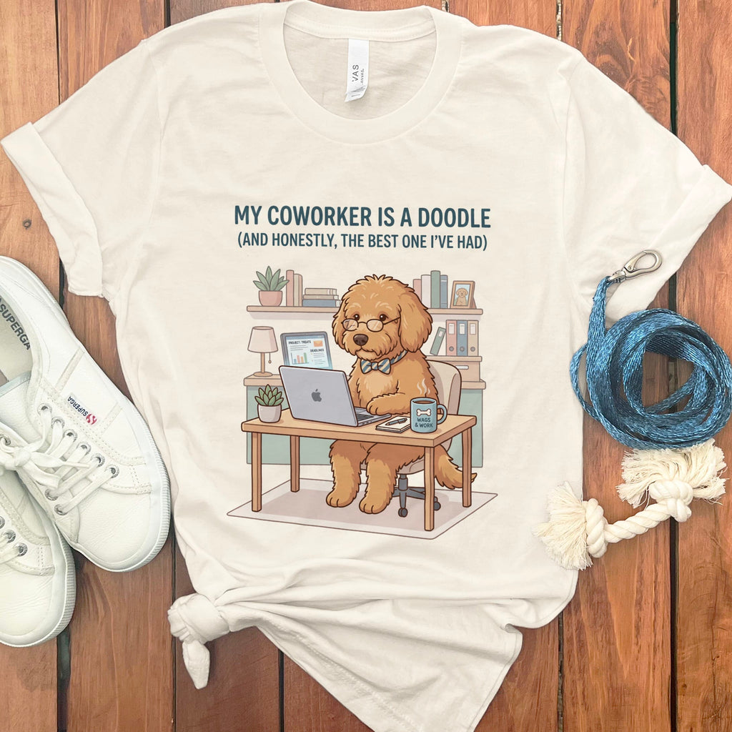 Doodle Coworker T-Shirt in Natural / S by Puppy Jo