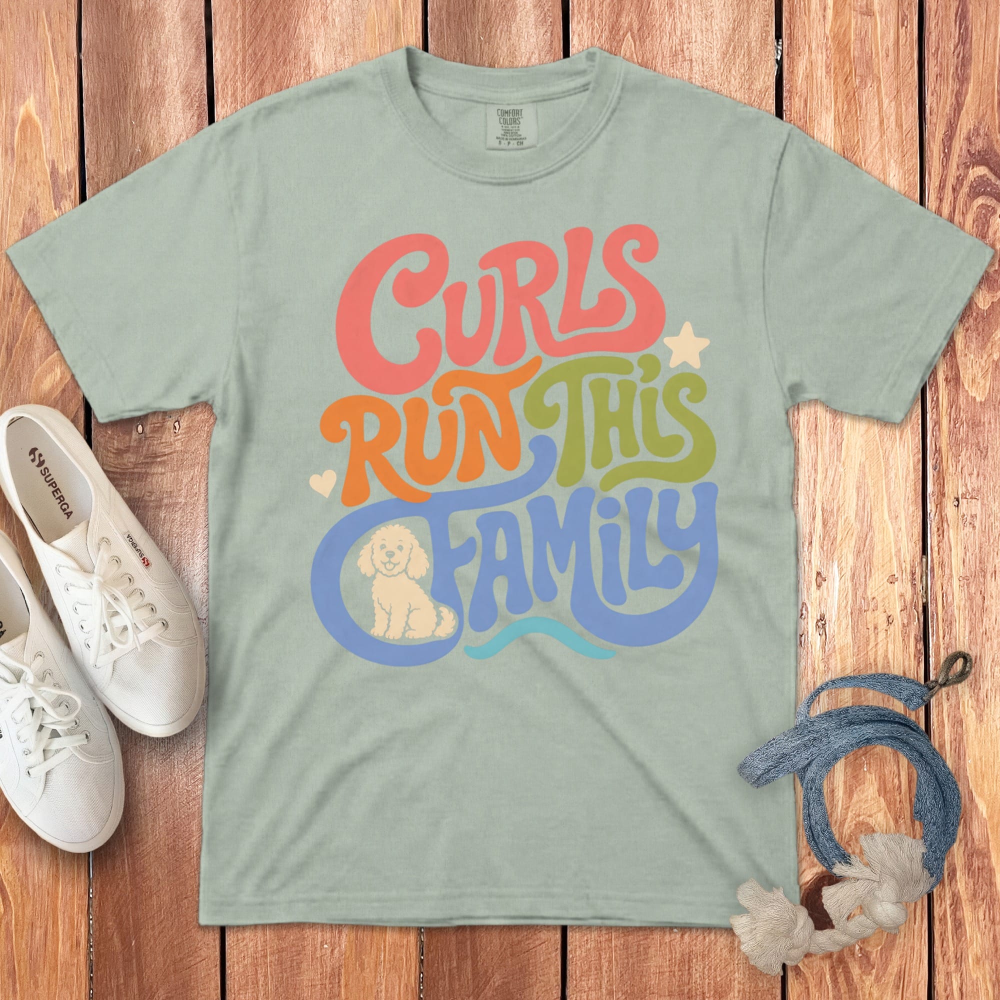 Doodle Curls Signature T-Shirt in Bay / M by Puppy Jo