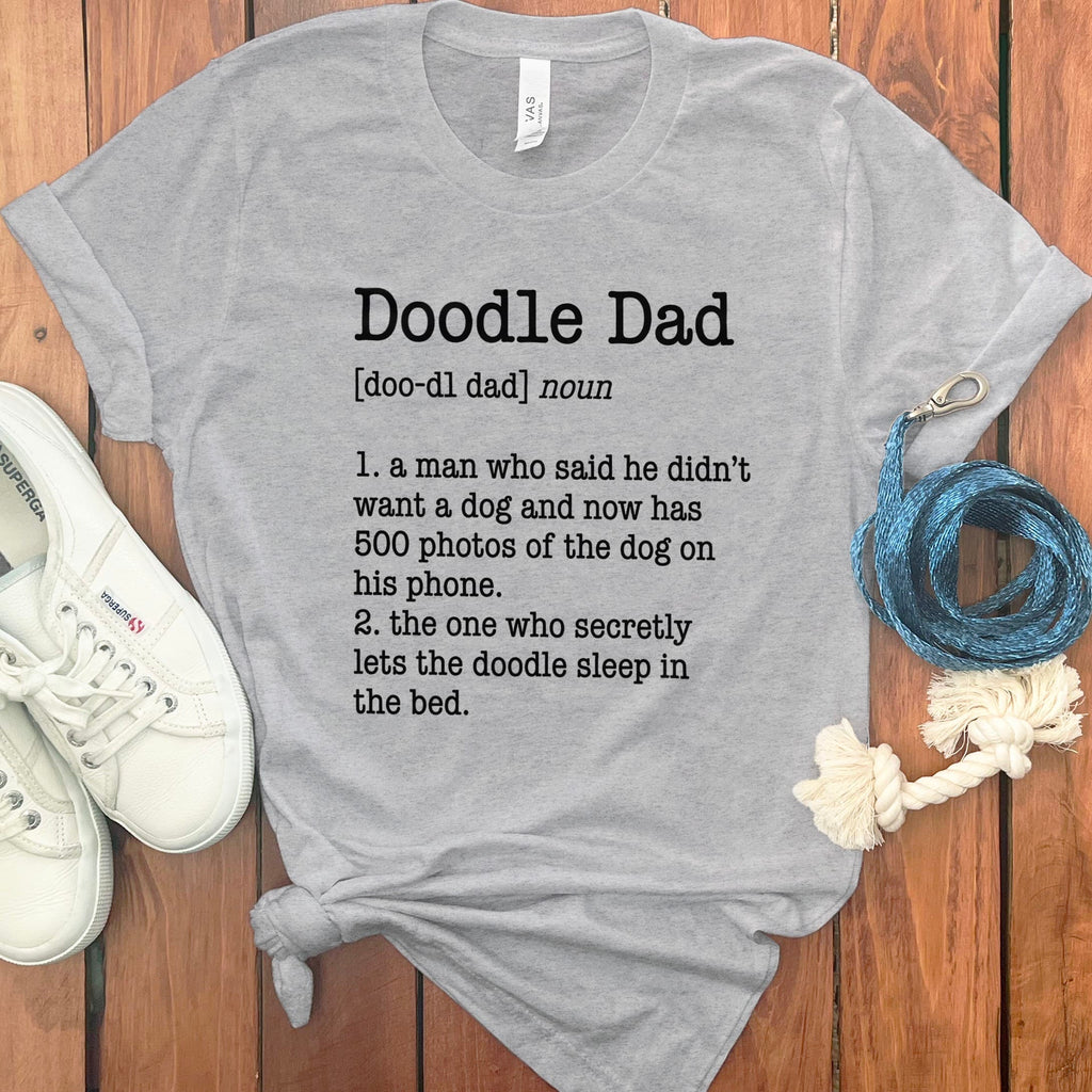 Doodle Dad Dictionary T-Shirt in Athletic Heather / S by Puppy Jo